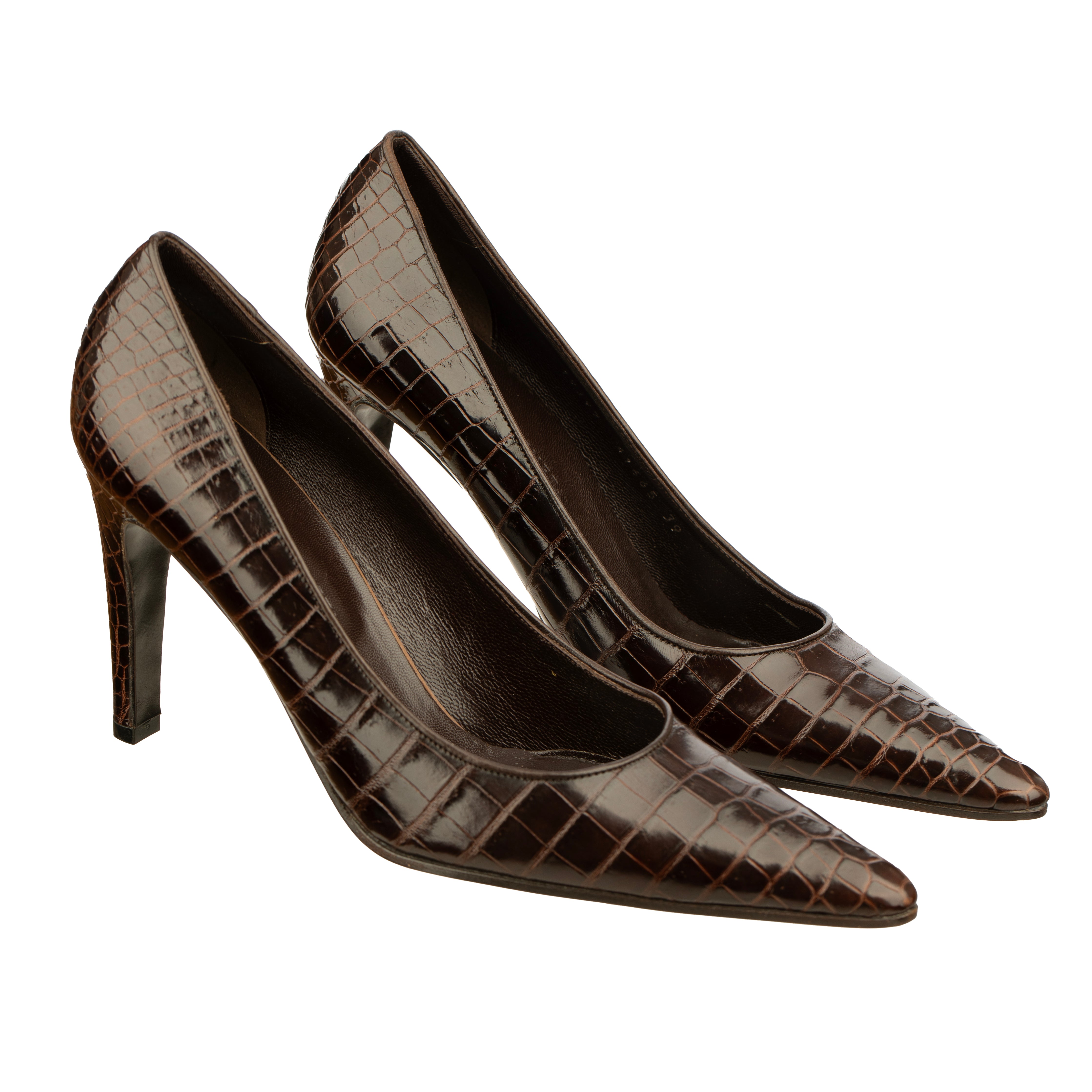 Bottega Veneta Brown Crocodile Leather Pumps - Size | 39