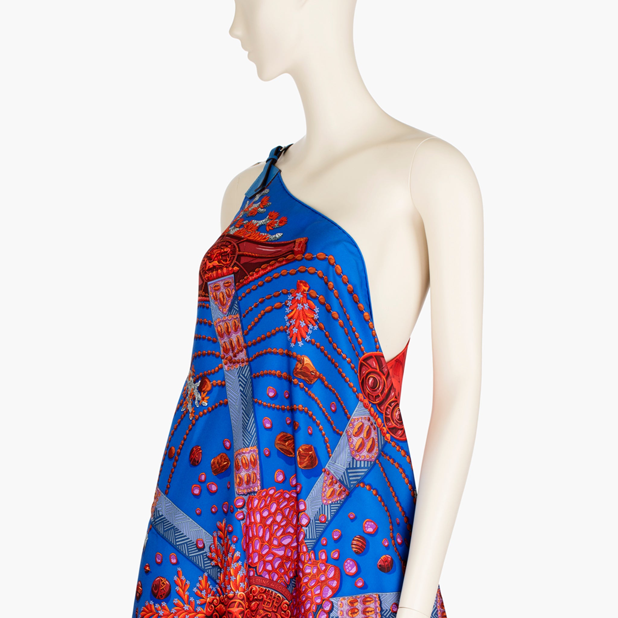 Hermès ‘Mina & the Coral’ Silk Scarf Dress – Limited Edition Pareo with Leather Strap