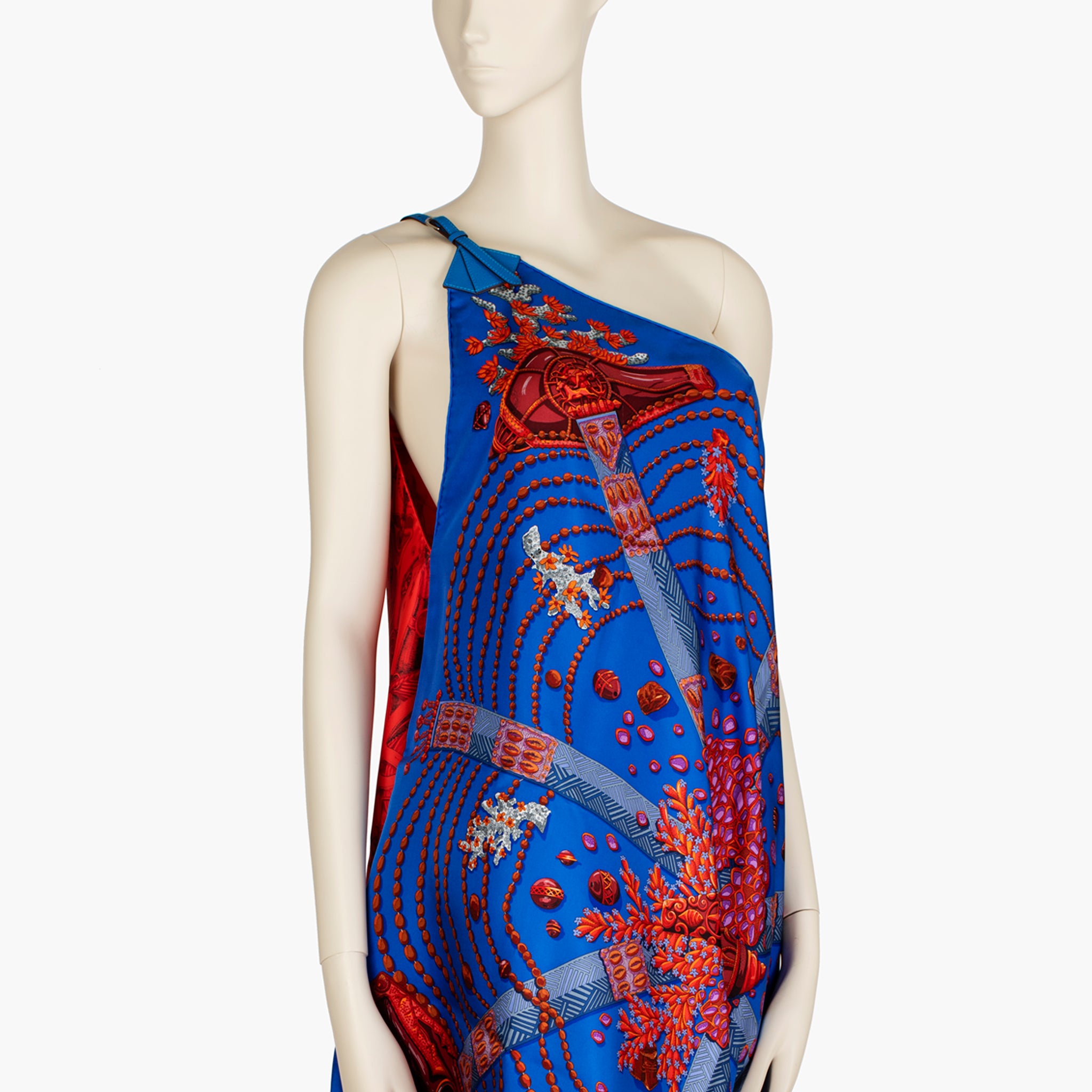 Hermès ‘Mina & the Coral’ Silk Scarf Dress – Limited Edition Pareo with Leather Strap
