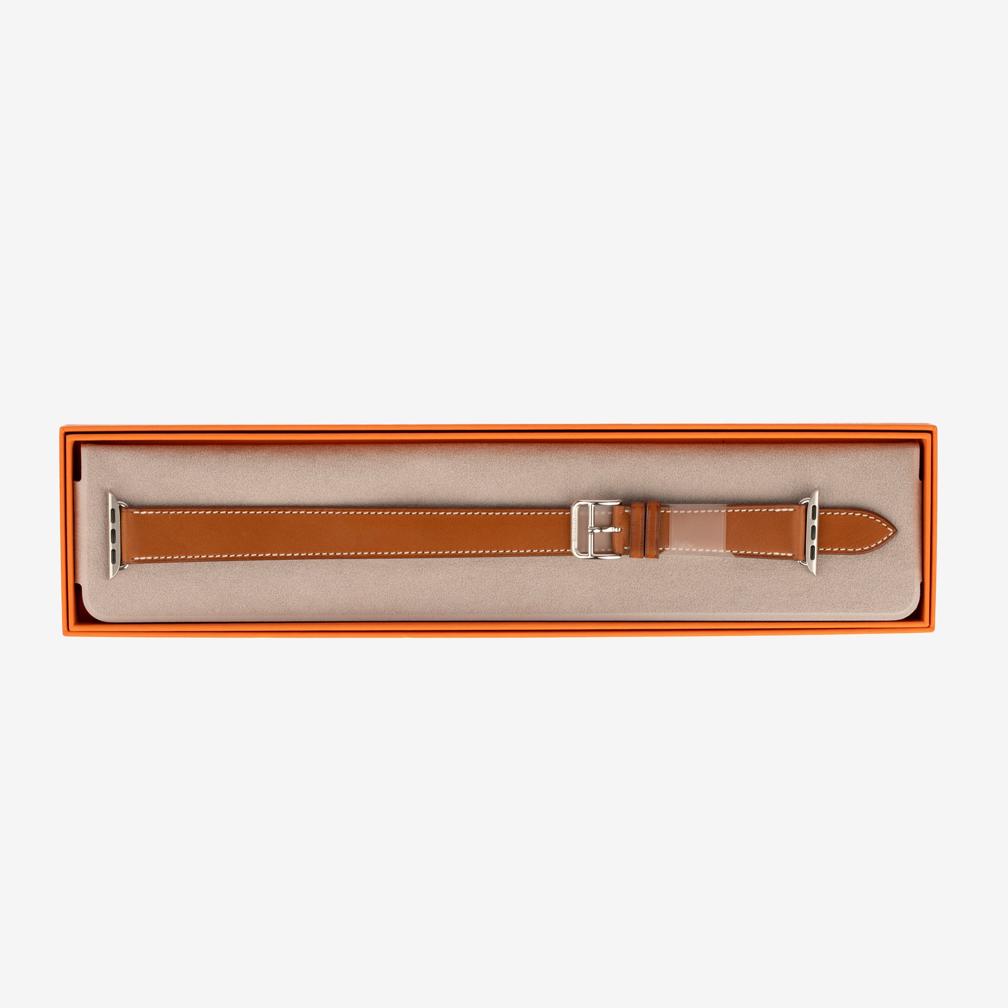 Hermès Band Apple Watch Double Tour Barenia 42 mm Attelage
