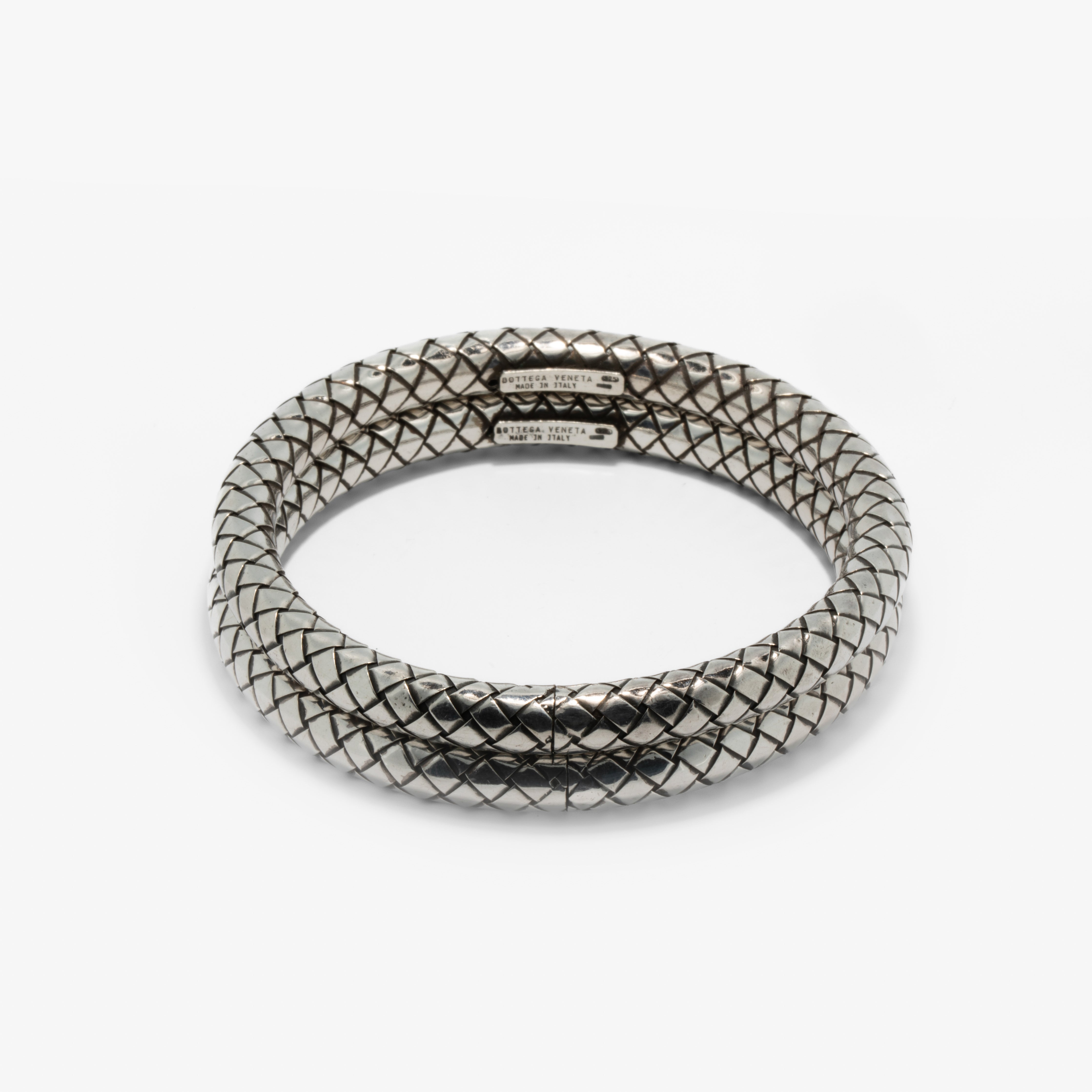 Bottega Veneta Intrecciato Sterling Silver Bangle Set