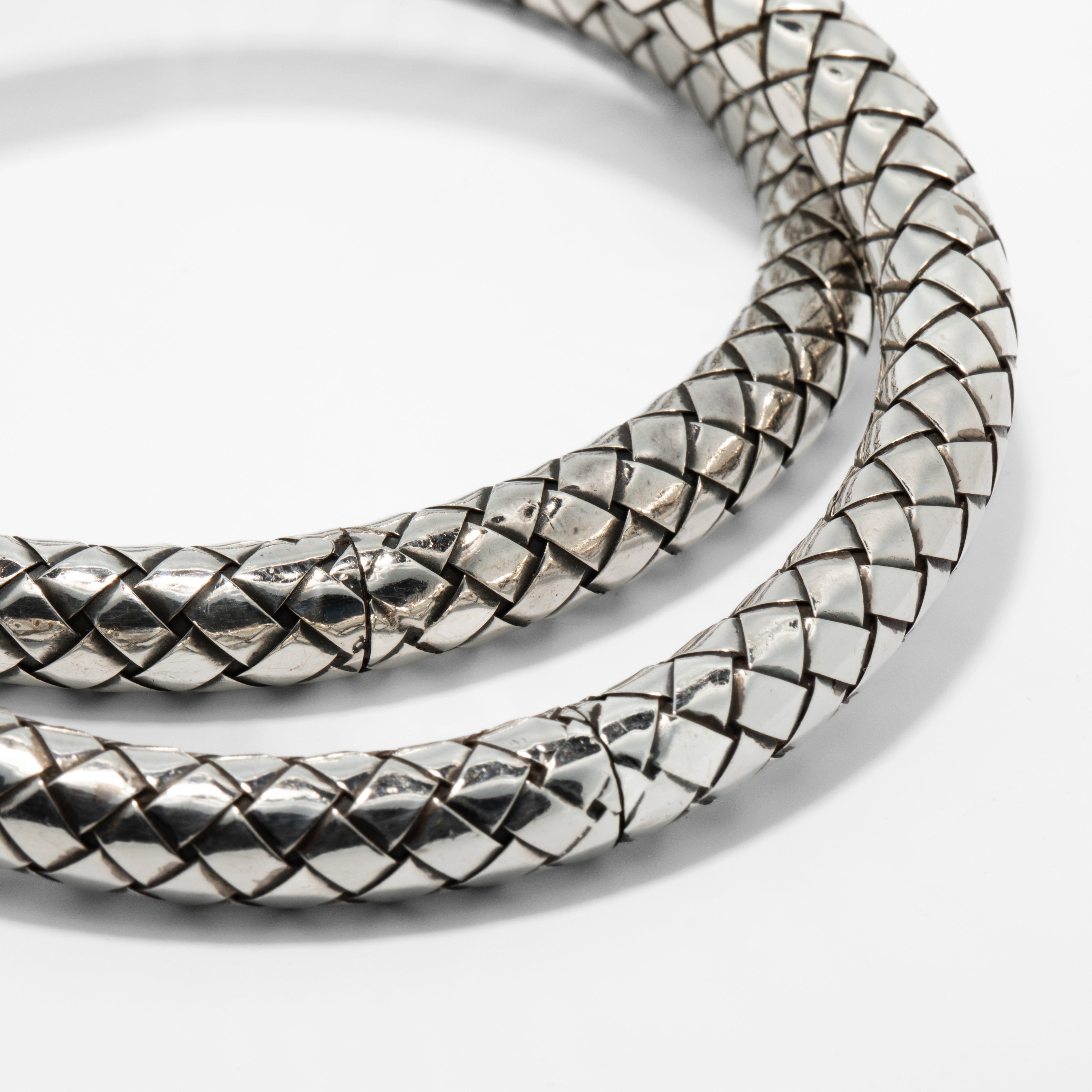 Bottega Veneta Intrecciato Sterling Silver Bangle Set