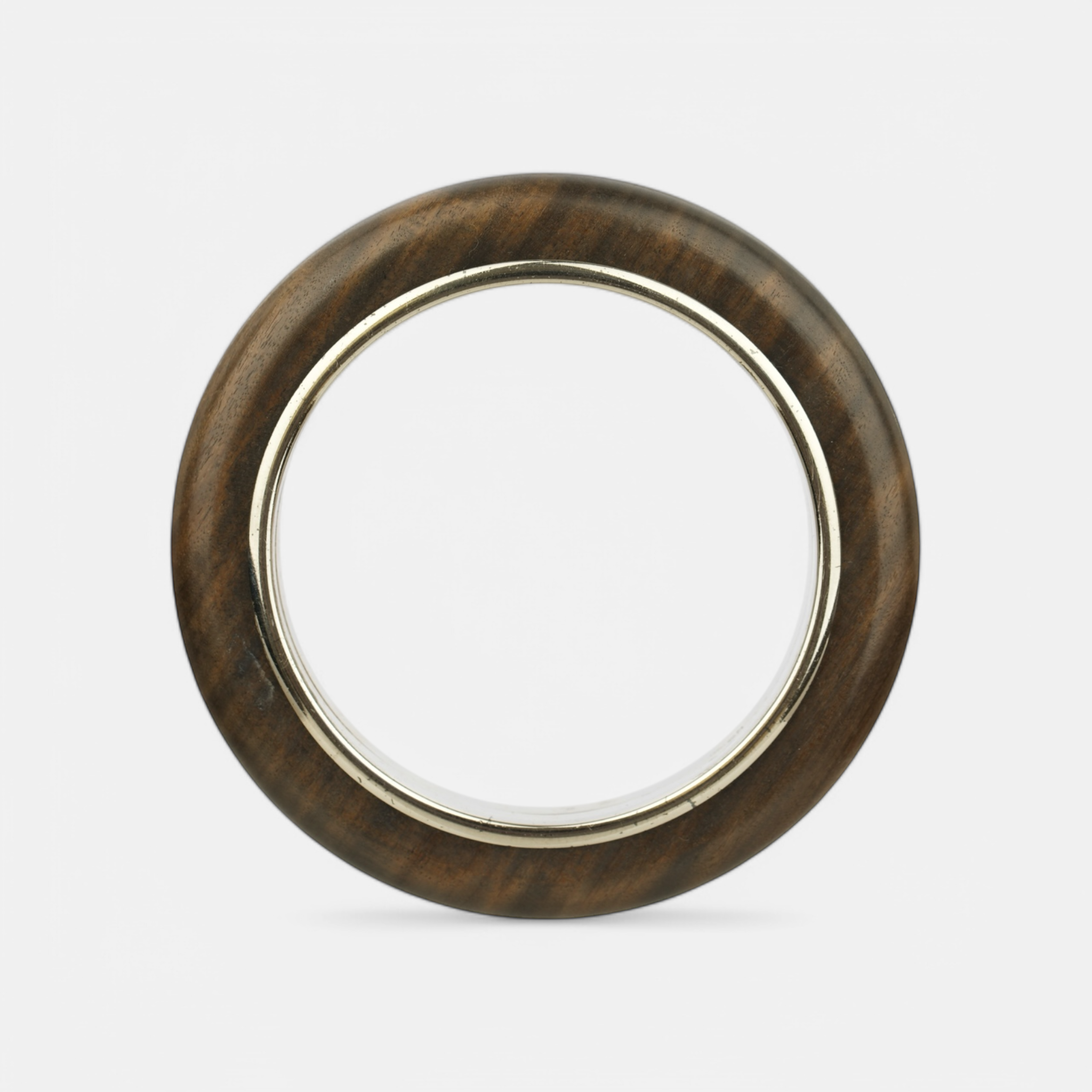 Bottega Veneta Rounded Wood and Sterling Silver Bangle