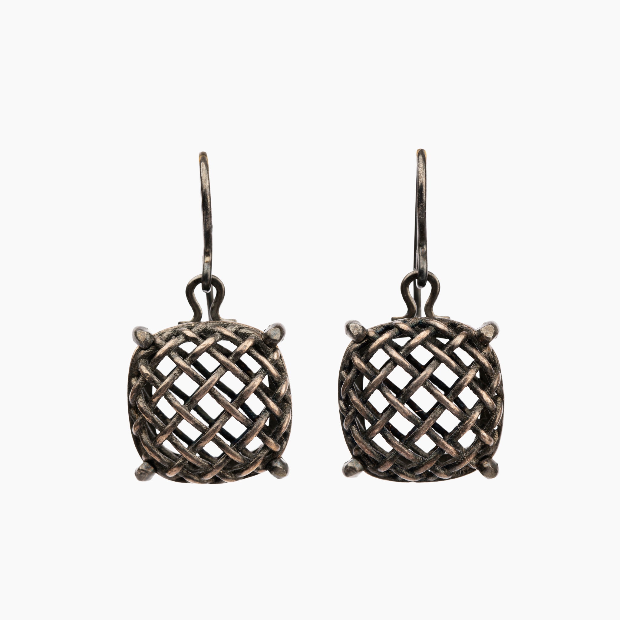 Bottega Veneta Woven Mesh Sterling Silver Earrings