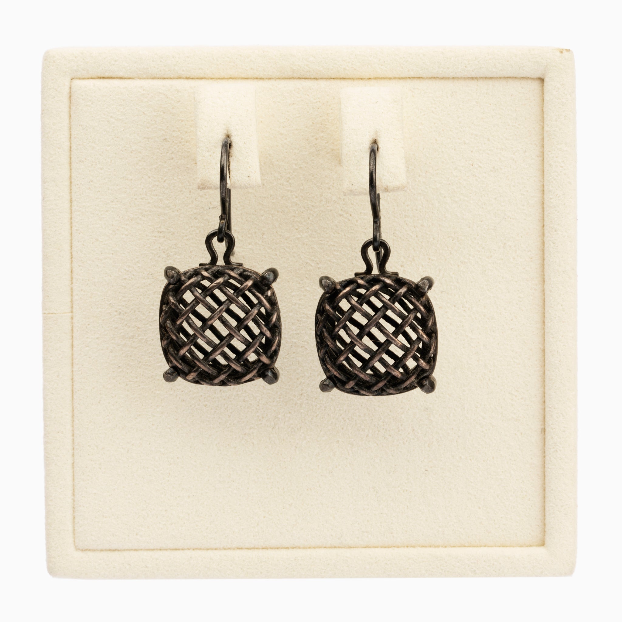 Bottega Veneta Woven Mesh Sterling Silver Earrings