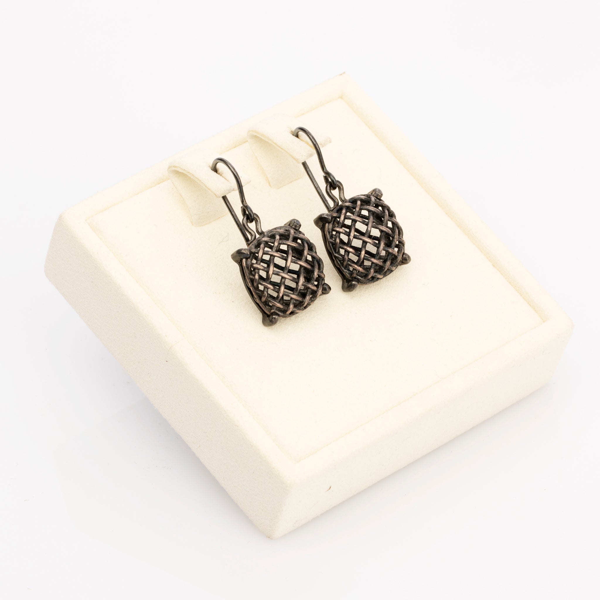 Bottega Veneta Woven Mesh Sterling Silver Earrings