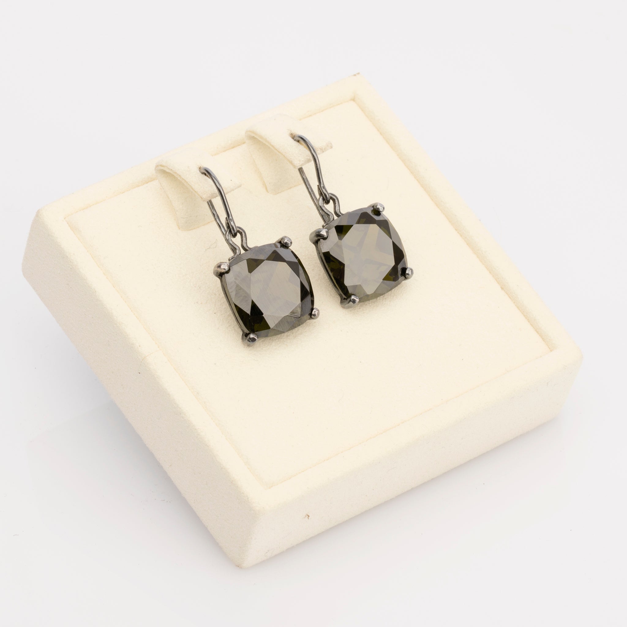 Bottega Veneta Green Faceted Crystal Drop Earrings