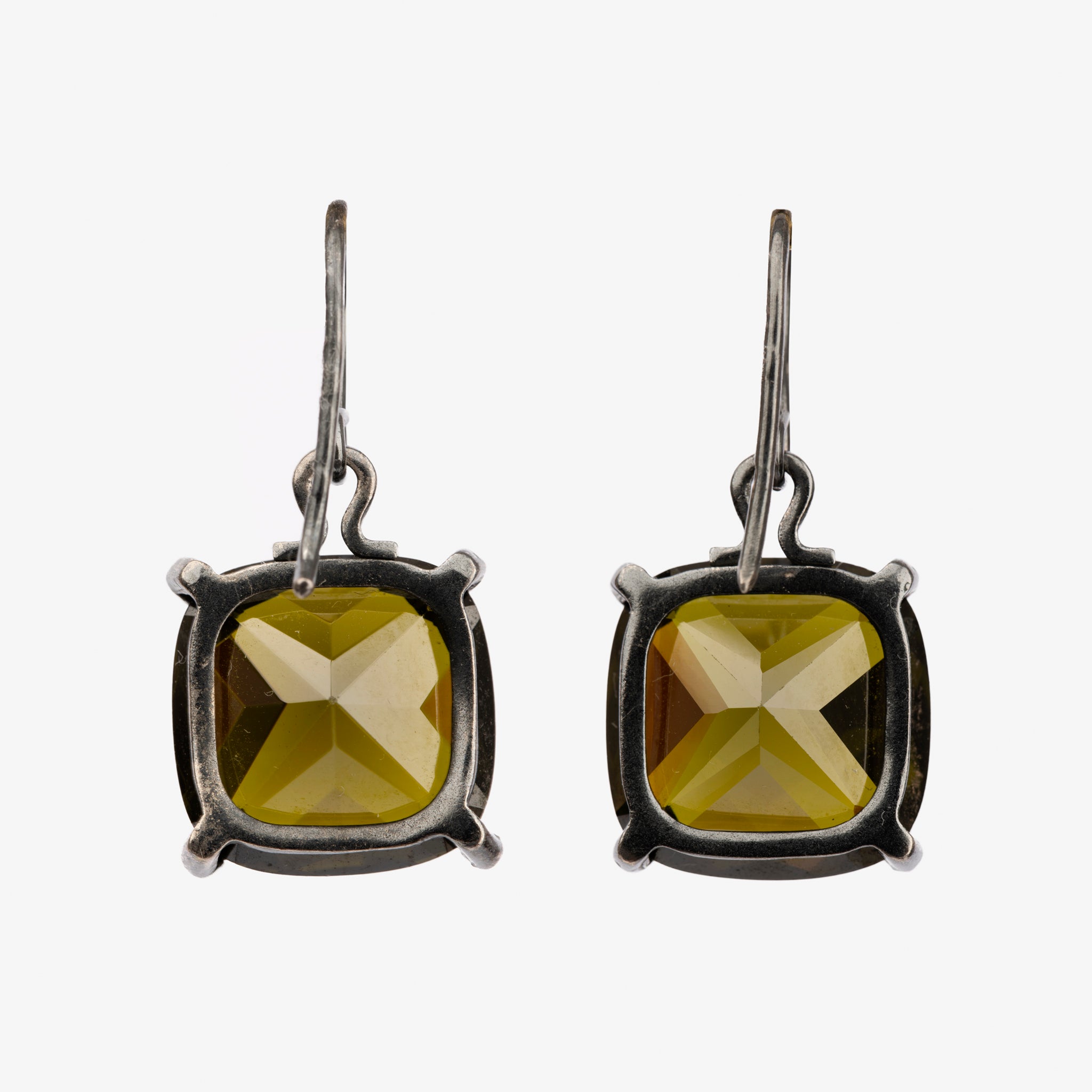 Bottega Veneta Green Faceted Crystal Drop Earrings