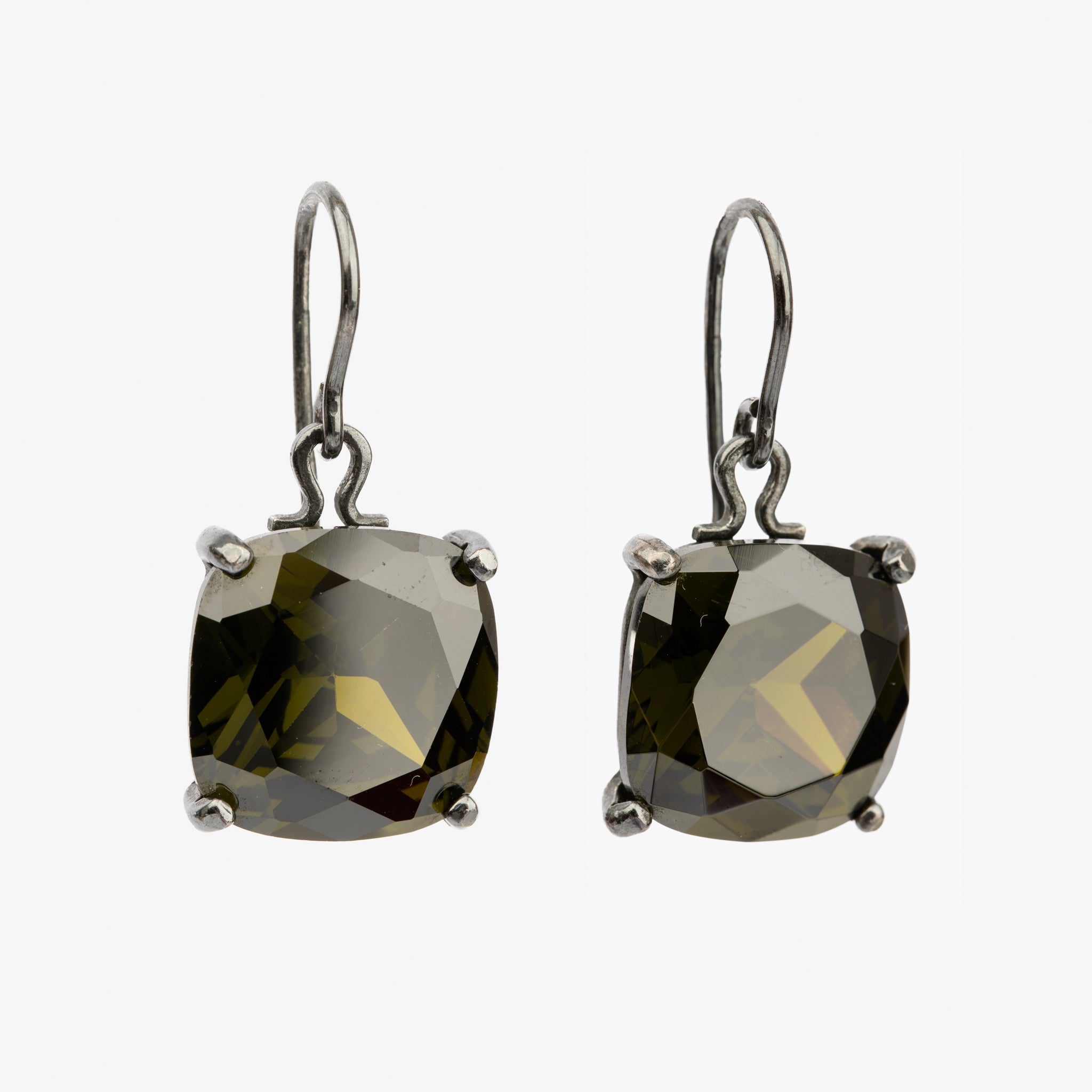 Bottega Veneta Green Faceted Crystal Drop Earrings