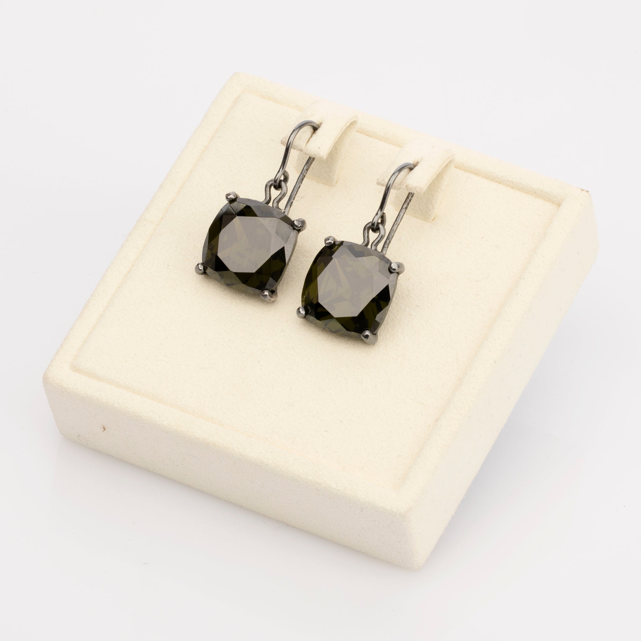 Bottega Veneta Green Faceted Crystal Drop Earrings