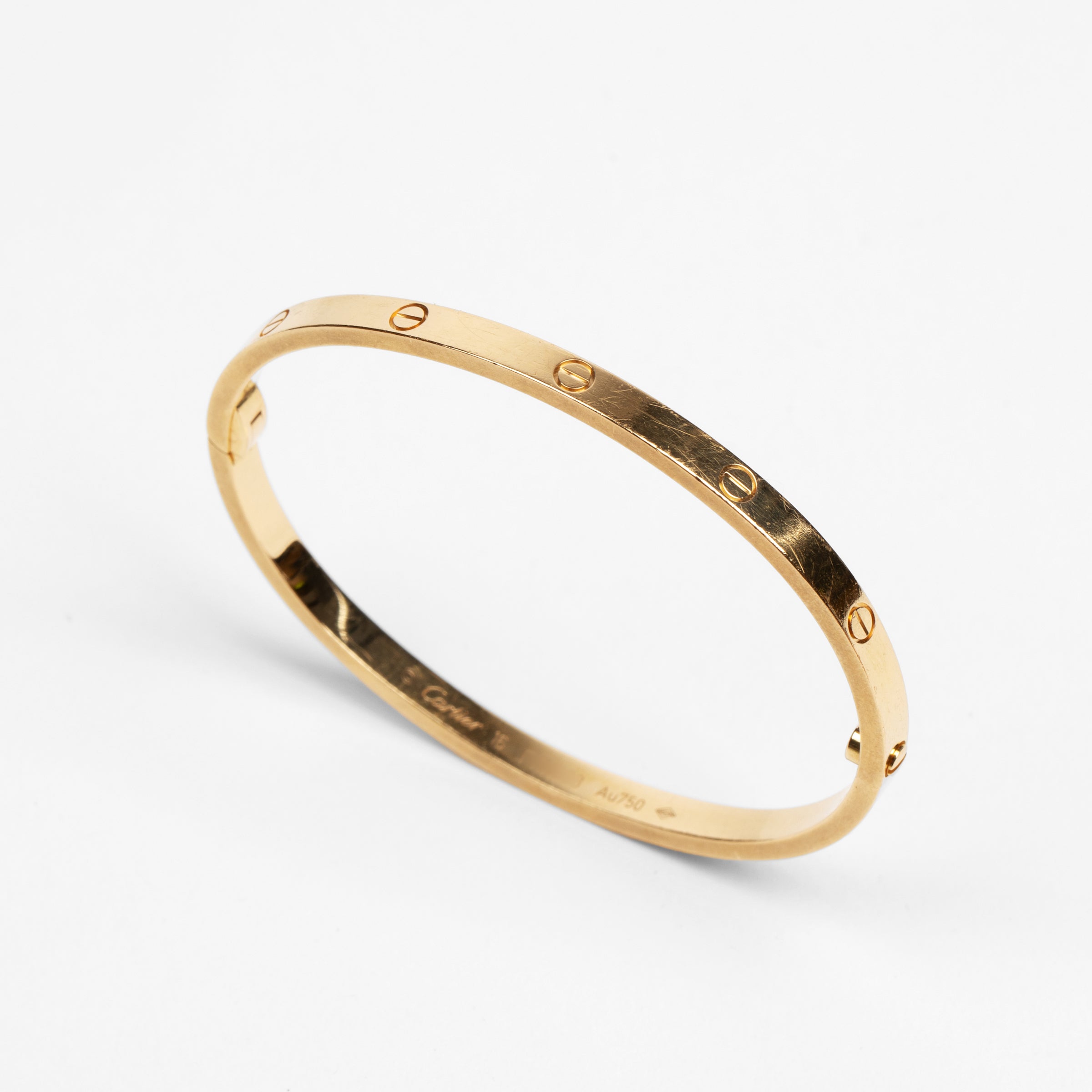 Cartier Thin Love Bracelet in 18k Yellow Gold - Size 16