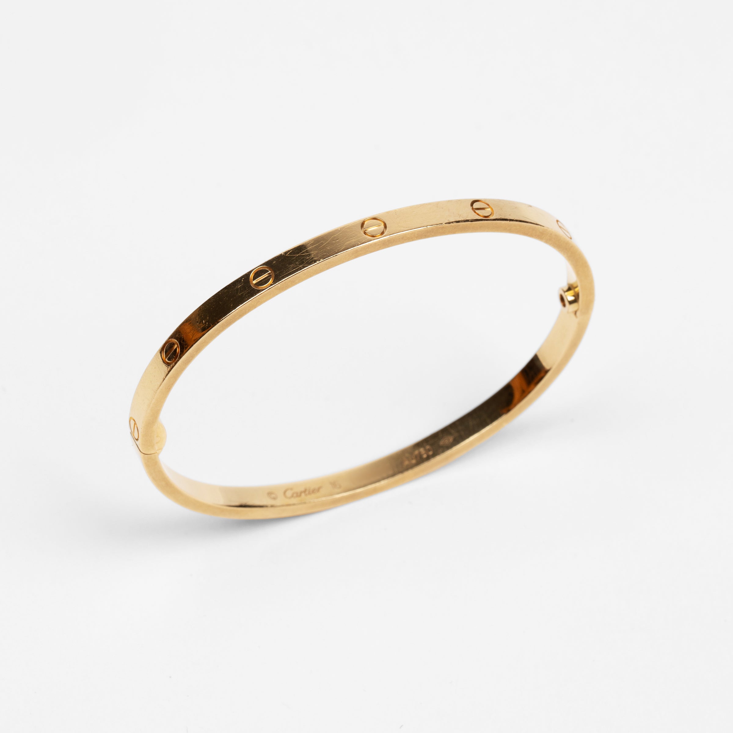 Cartier Thin Love Bracelet in 18k Yellow Gold - Size 16