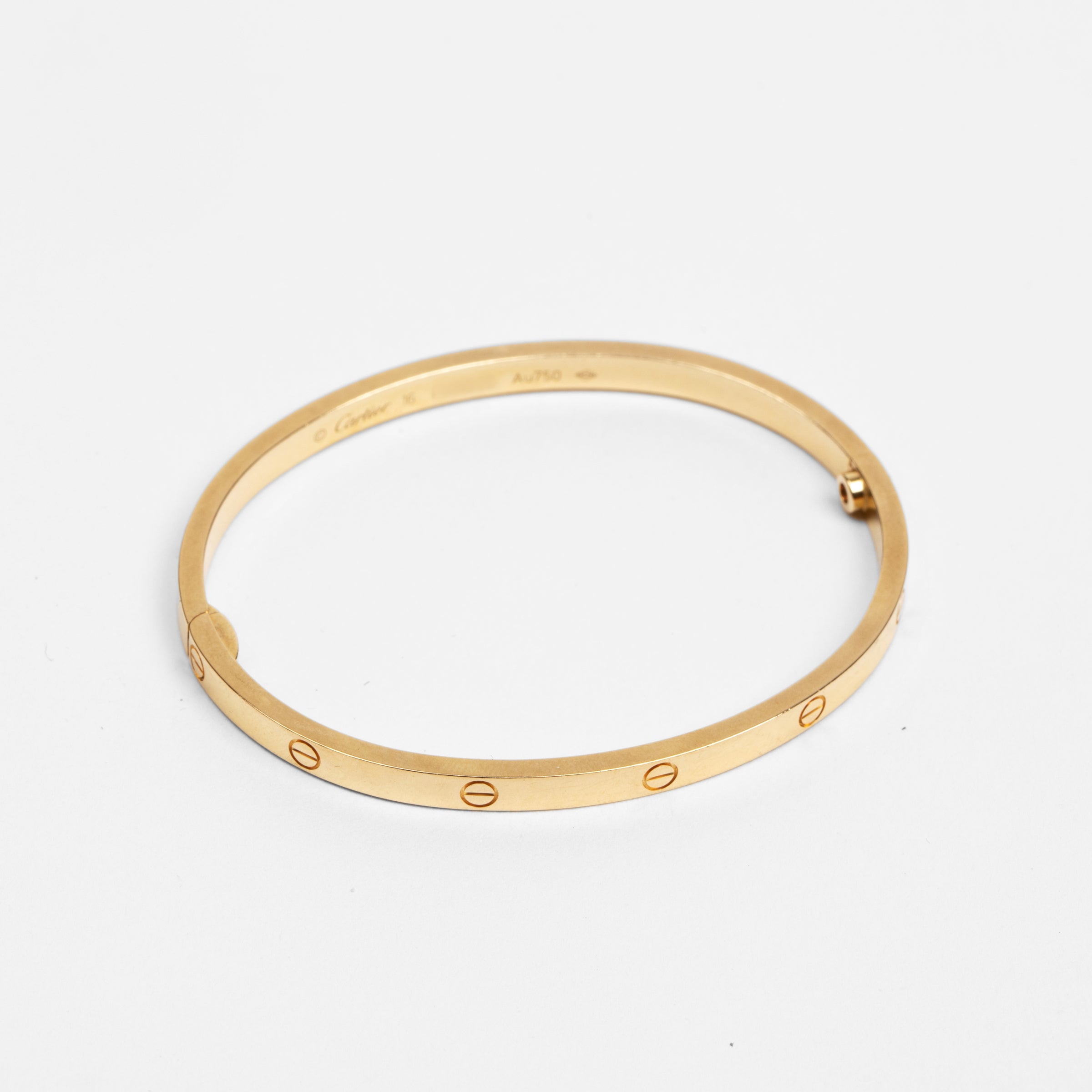 Cartier Thin Love Bracelet in 18k Yellow Gold - Size 16
