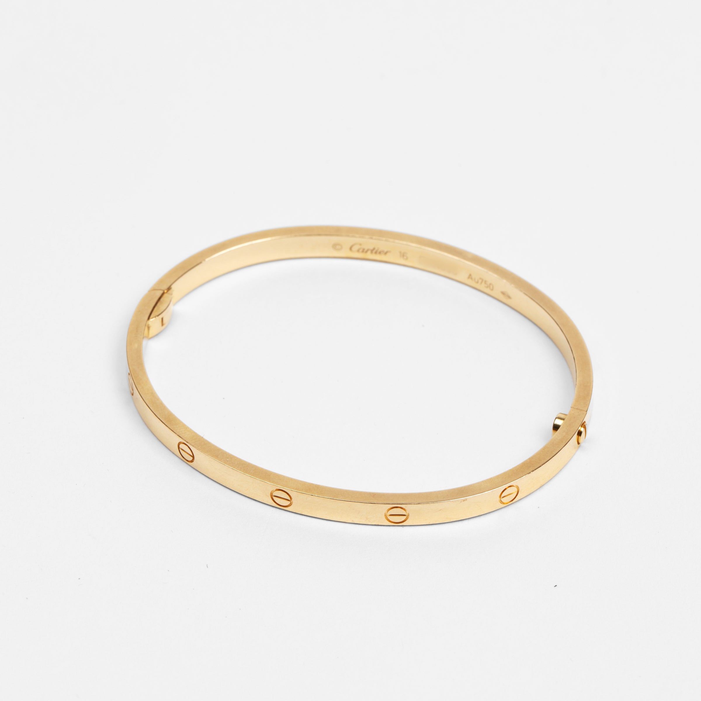 Cartier Thin Love Bracelet in 18k Yellow Gold - Size 16