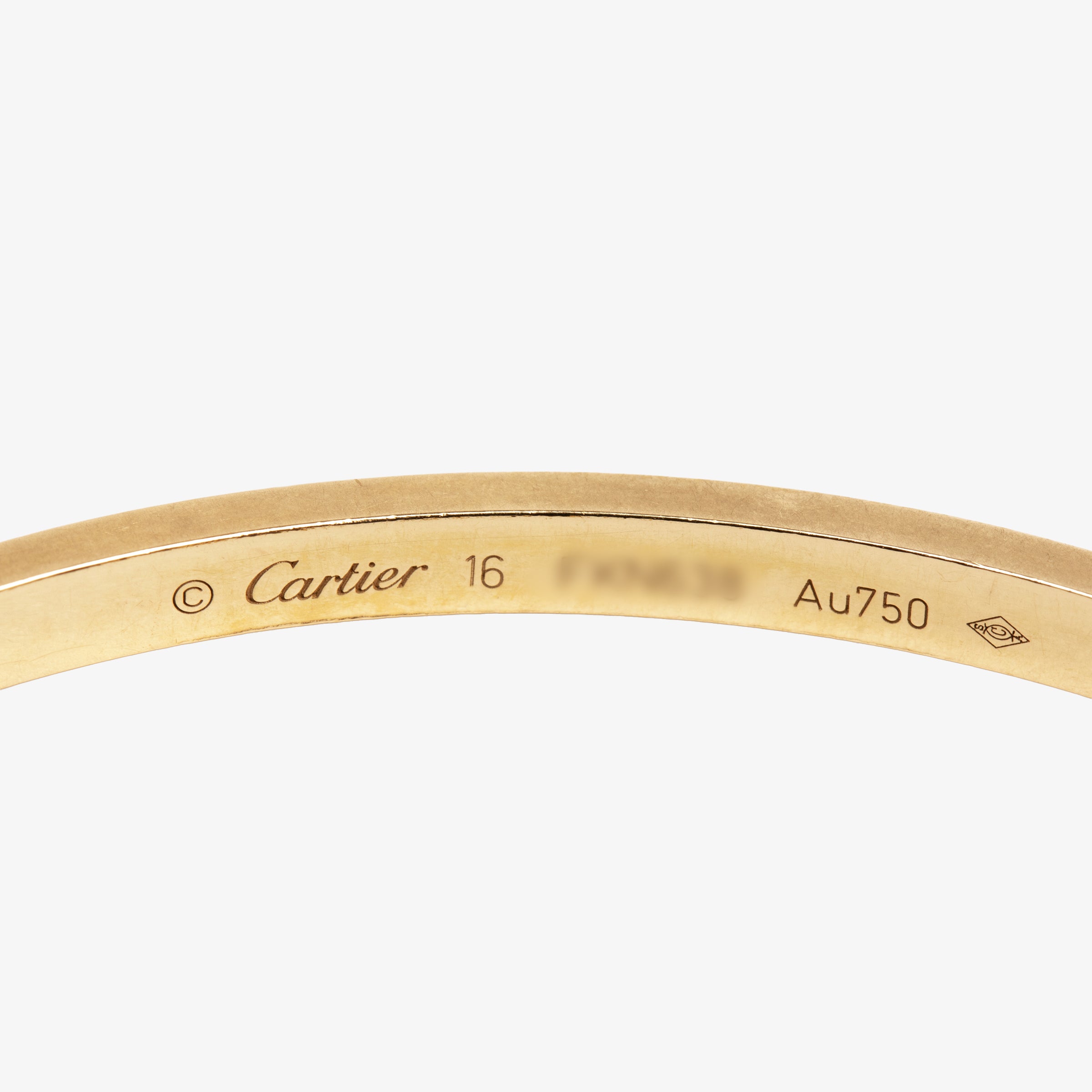 Cartier Thin Love Bracelet in 18k Yellow Gold - Size 16