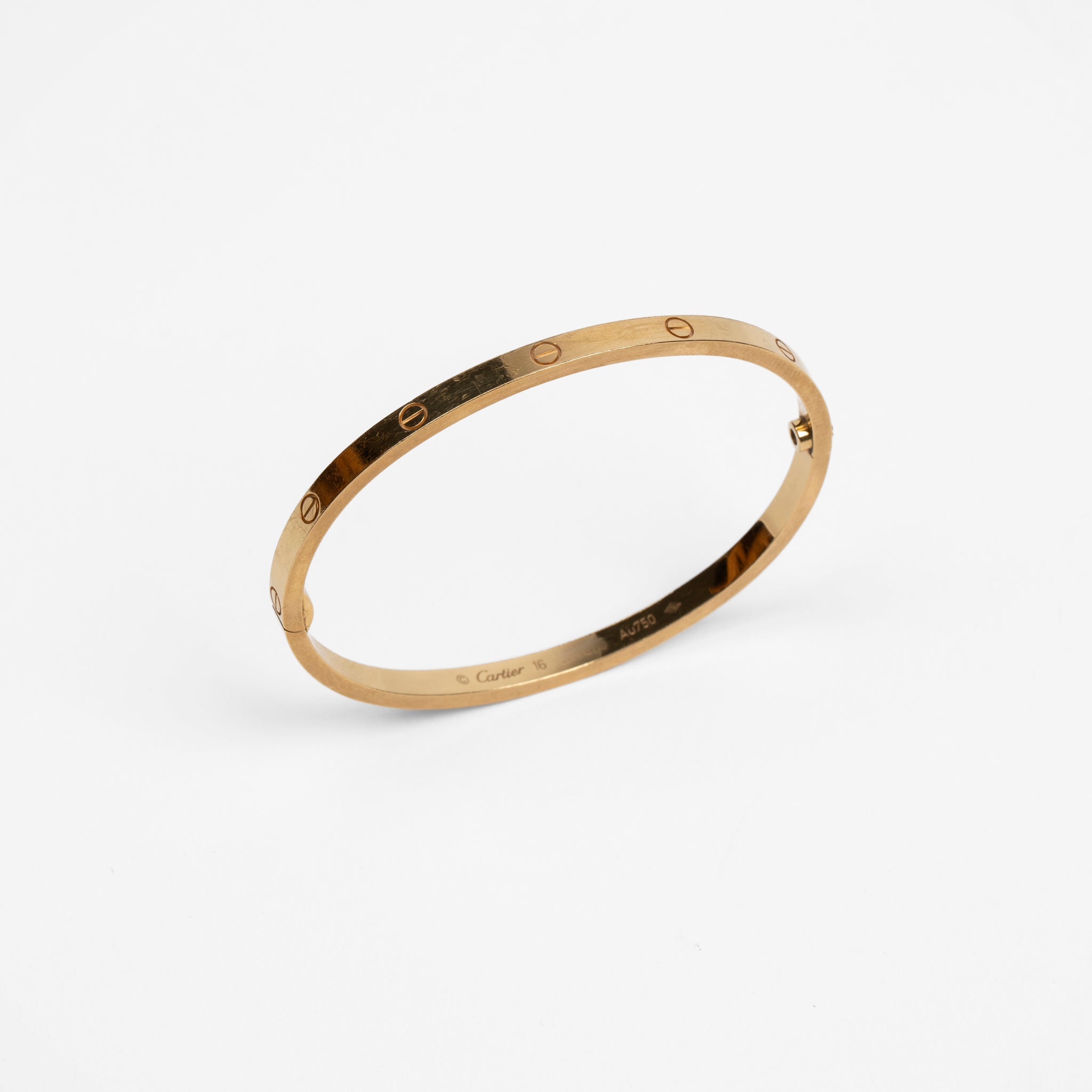 Cartier Thin Love Bracelet in 18k Yellow Gold - Size 16