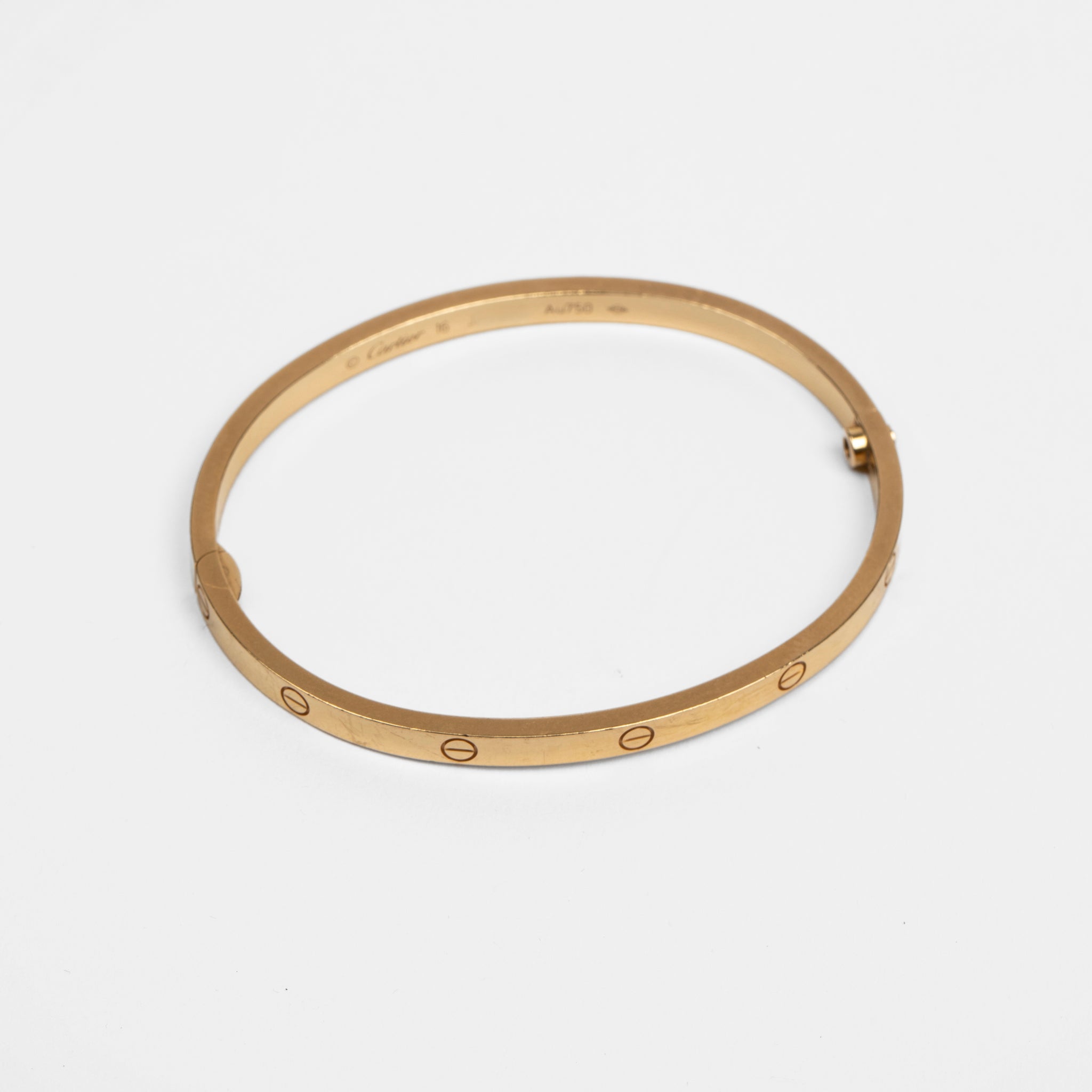 Cartier Thin Love Bracelet in 18k Yellow Gold - Size 16