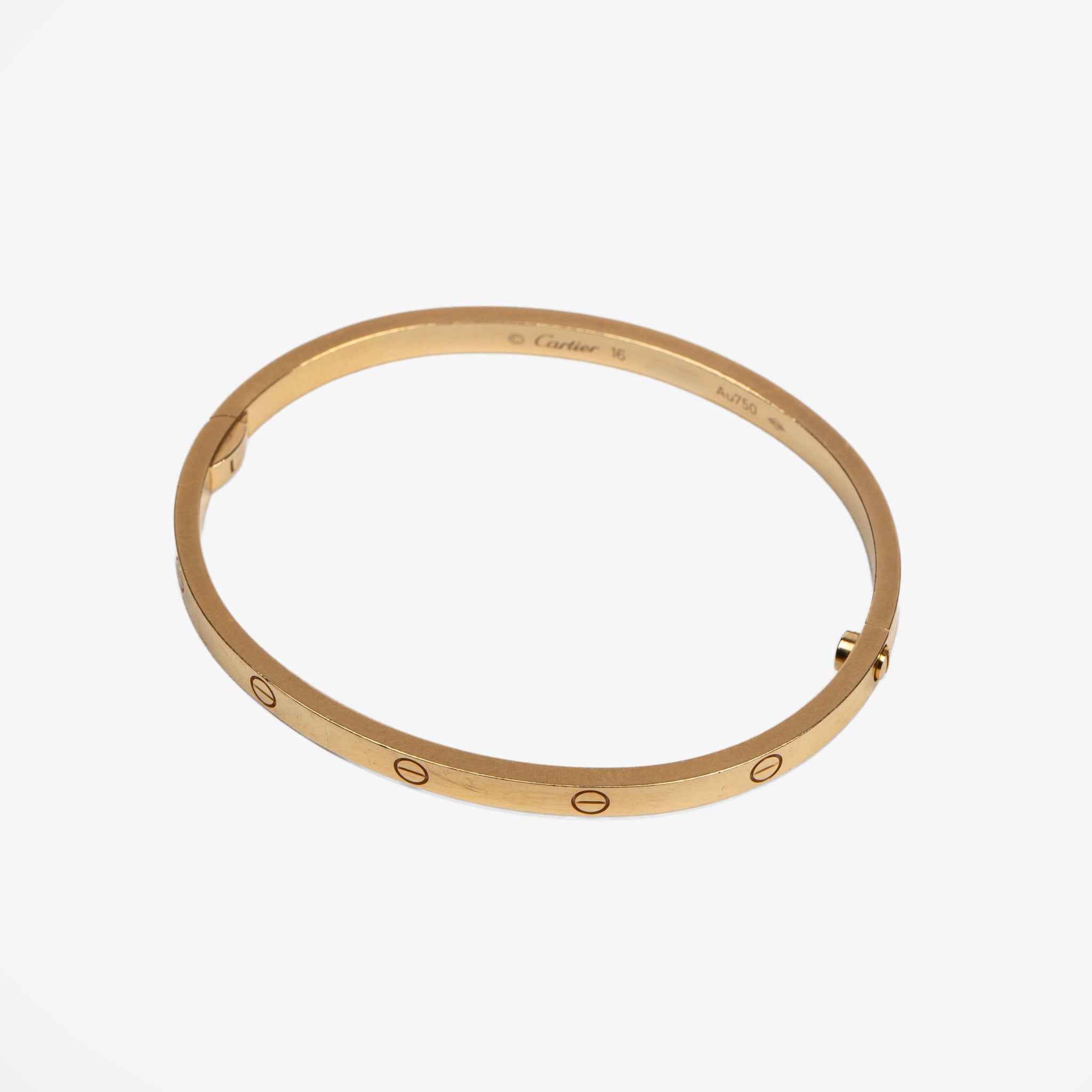 Cartier Thin Love Bracelet in 18k Yellow Gold - Size 16