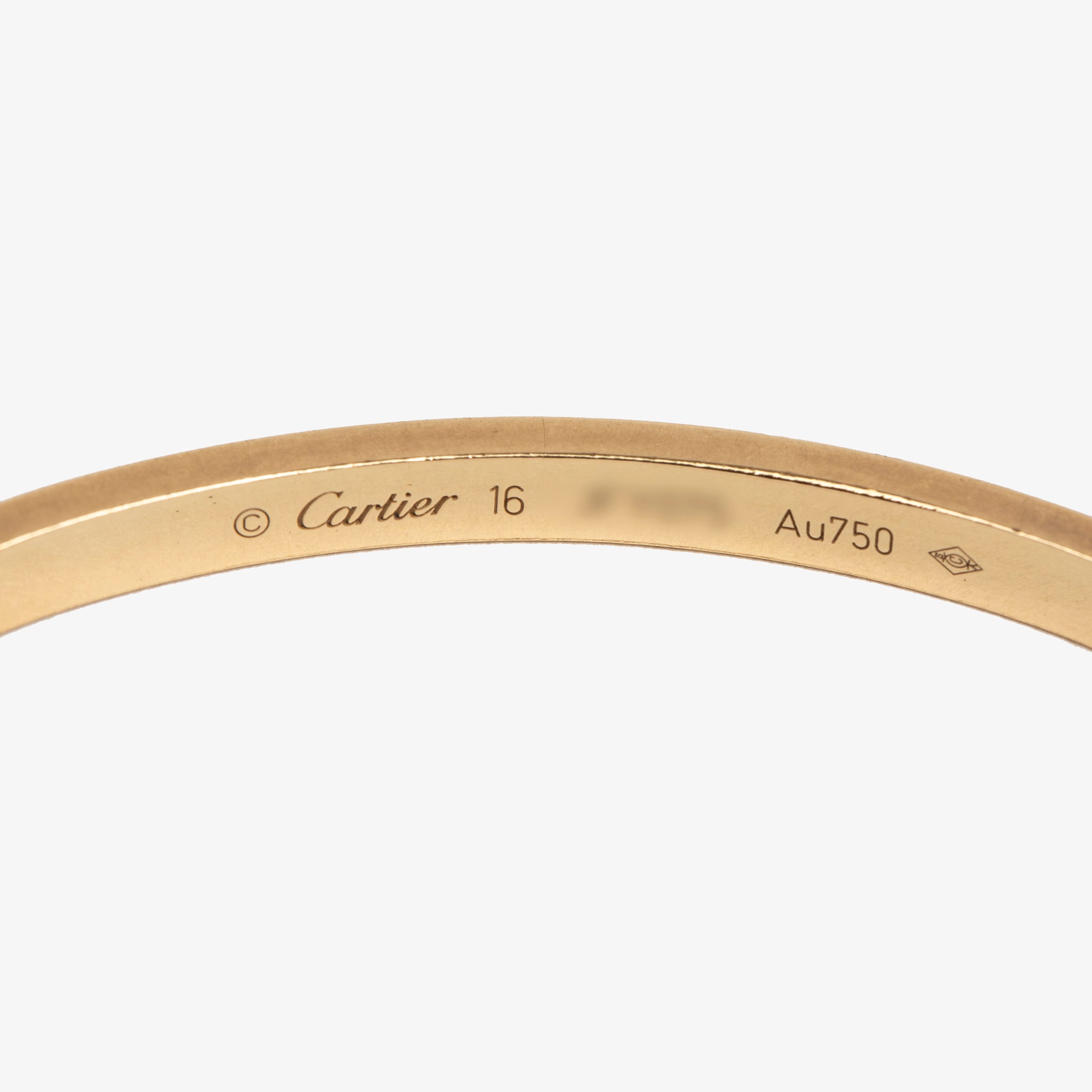 Cartier Thin Love Bracelet in 18k Yellow Gold - Size 16
