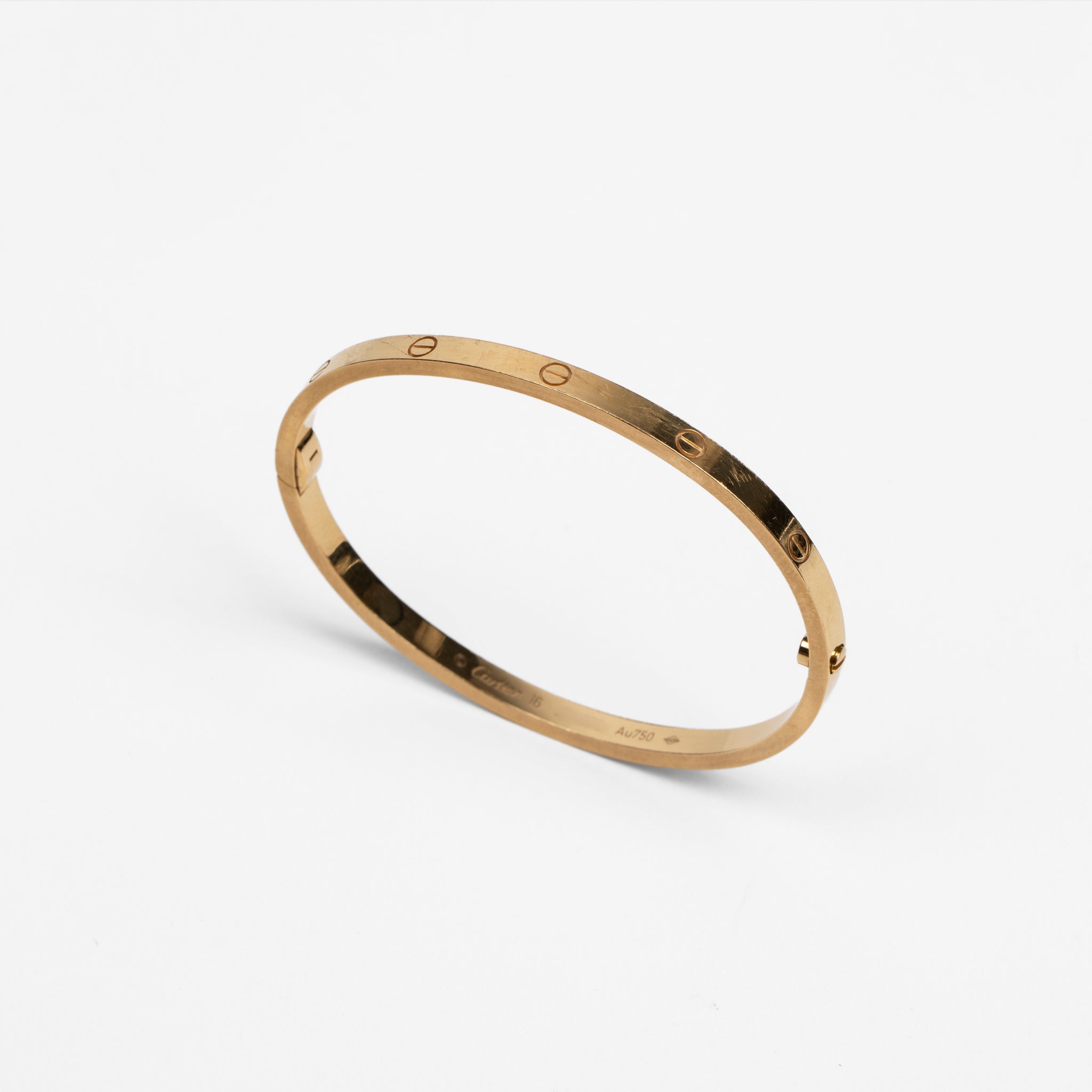 Cartier Thin Love Bracelet in 18k Yellow Gold - Size 16
