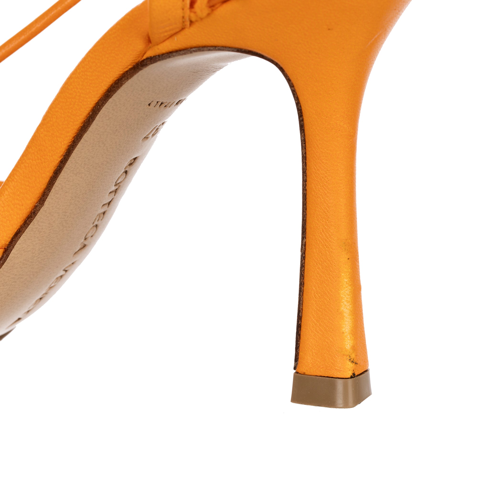 Bottega Veneta Orange Lace-up Leather-trimmed Mesh Pumps 37 IT