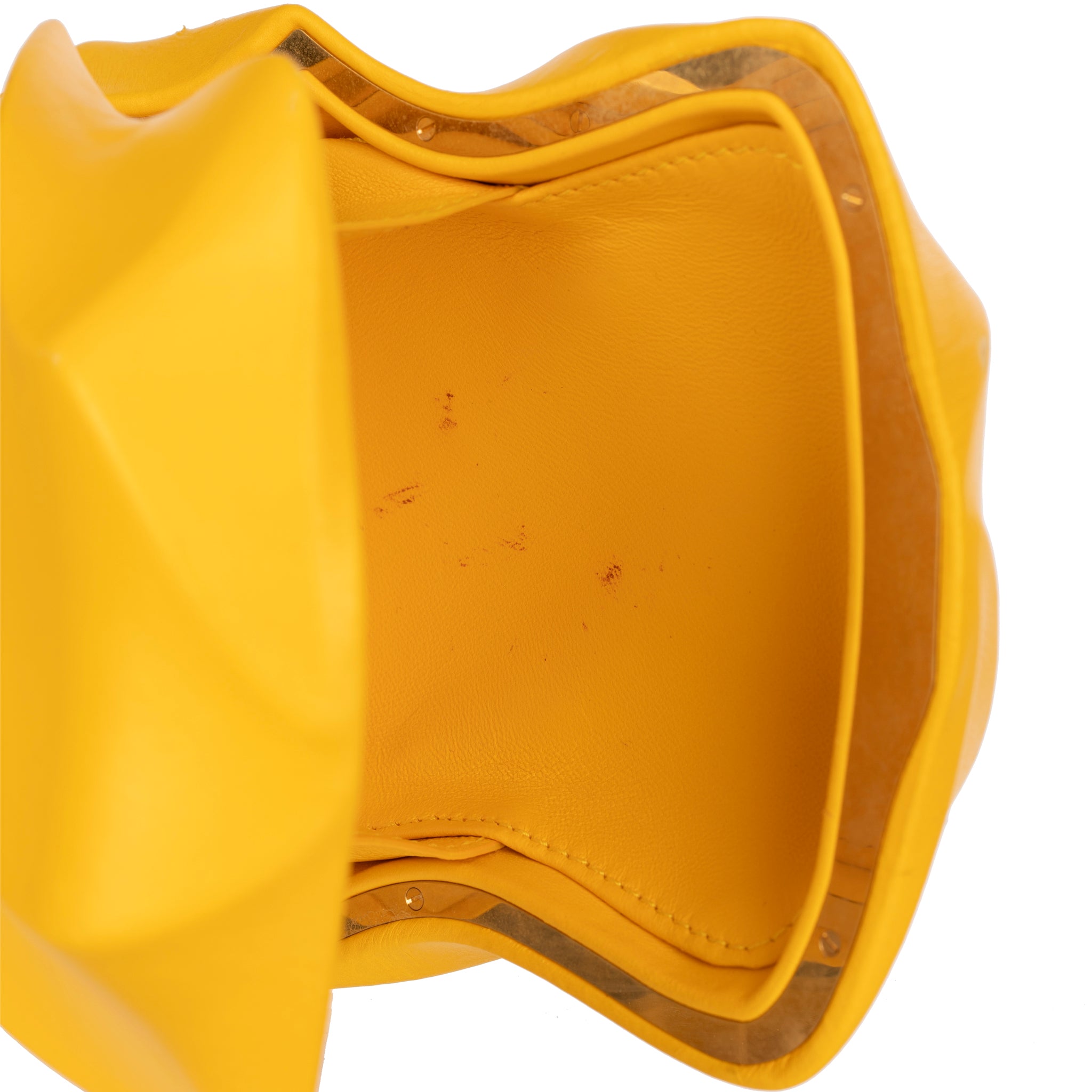 Bottega Veneta Yellow Whirl Spiral Clutch