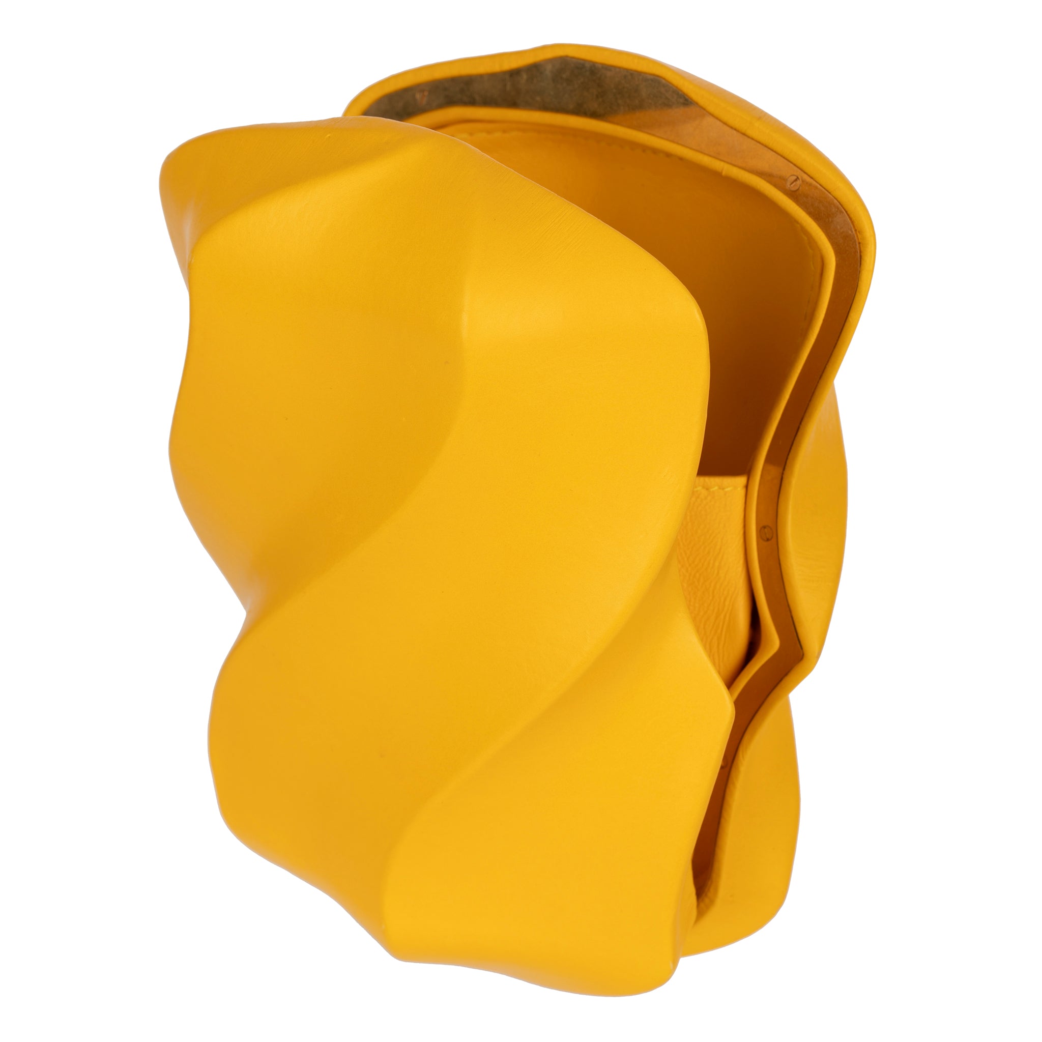 Bottega Veneta Yellow Whirl Spiral Clutch