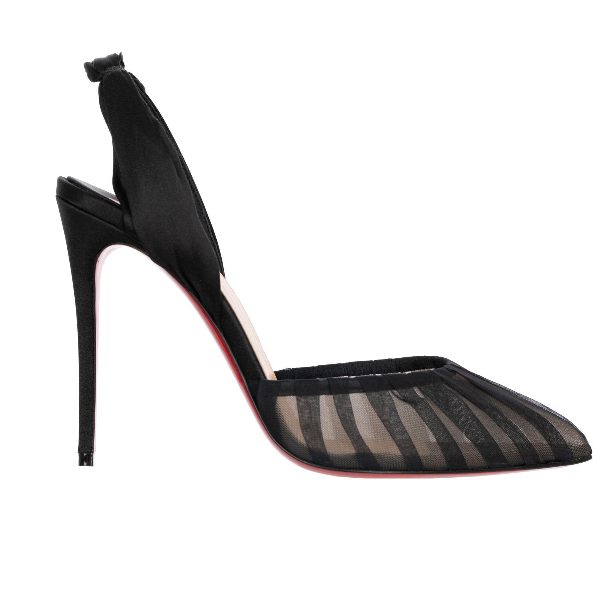 Christian Louboutin Black Slingback Mesh Pumps 37.5