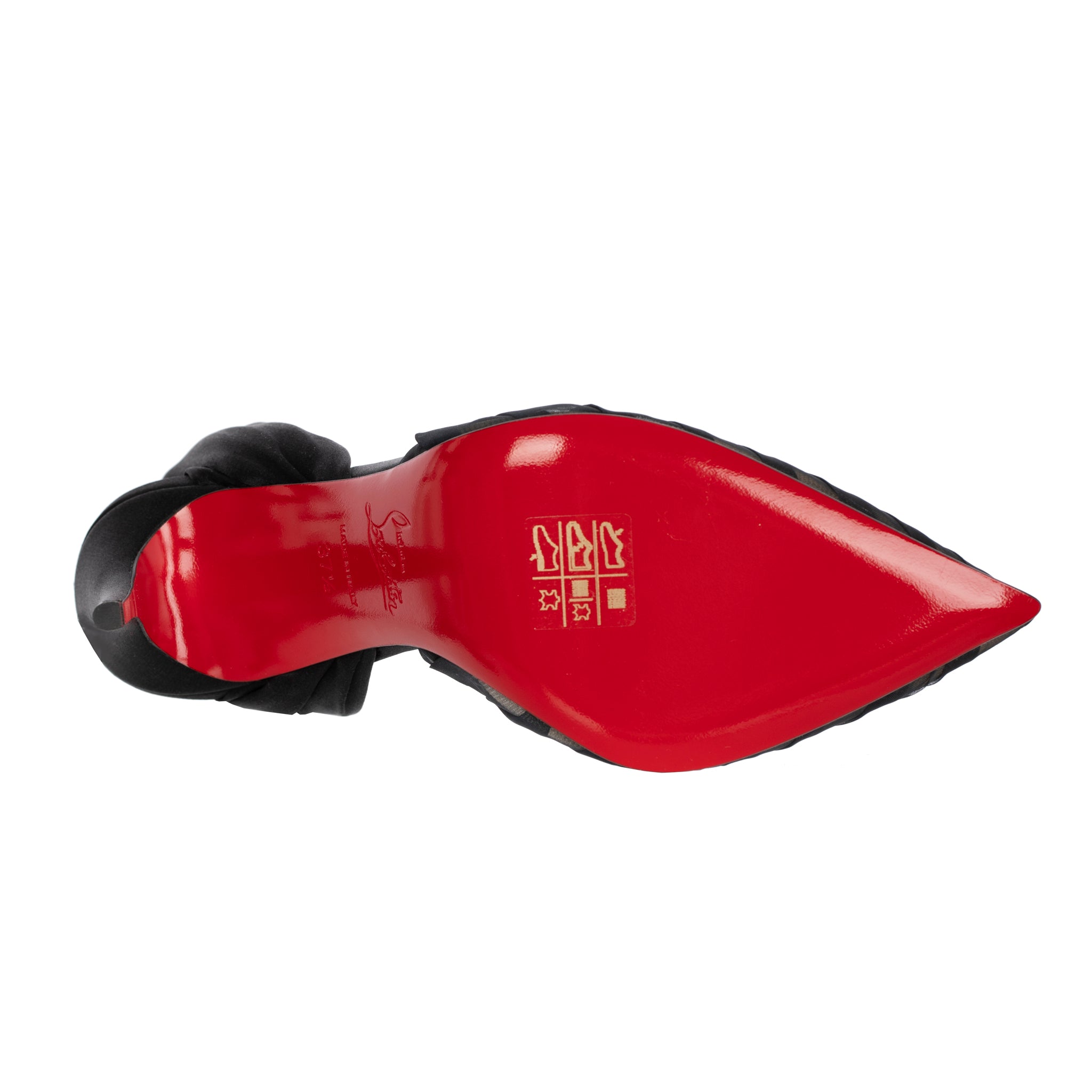 Christian Louboutin Black Slingback Mesh Pumps 37.5