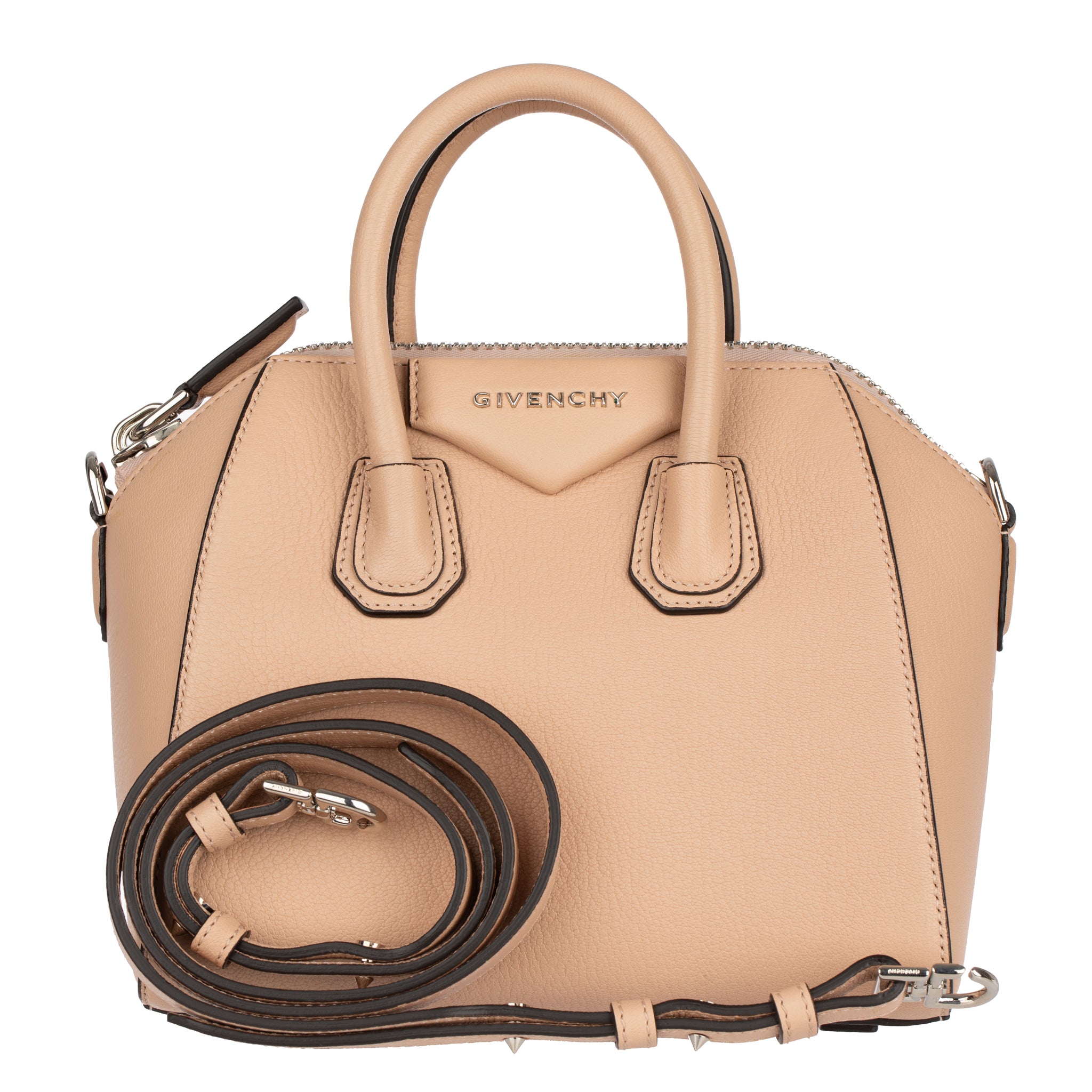 Givenchy Mini Antigona Goat Leather Powder With Silver Tone Hardware