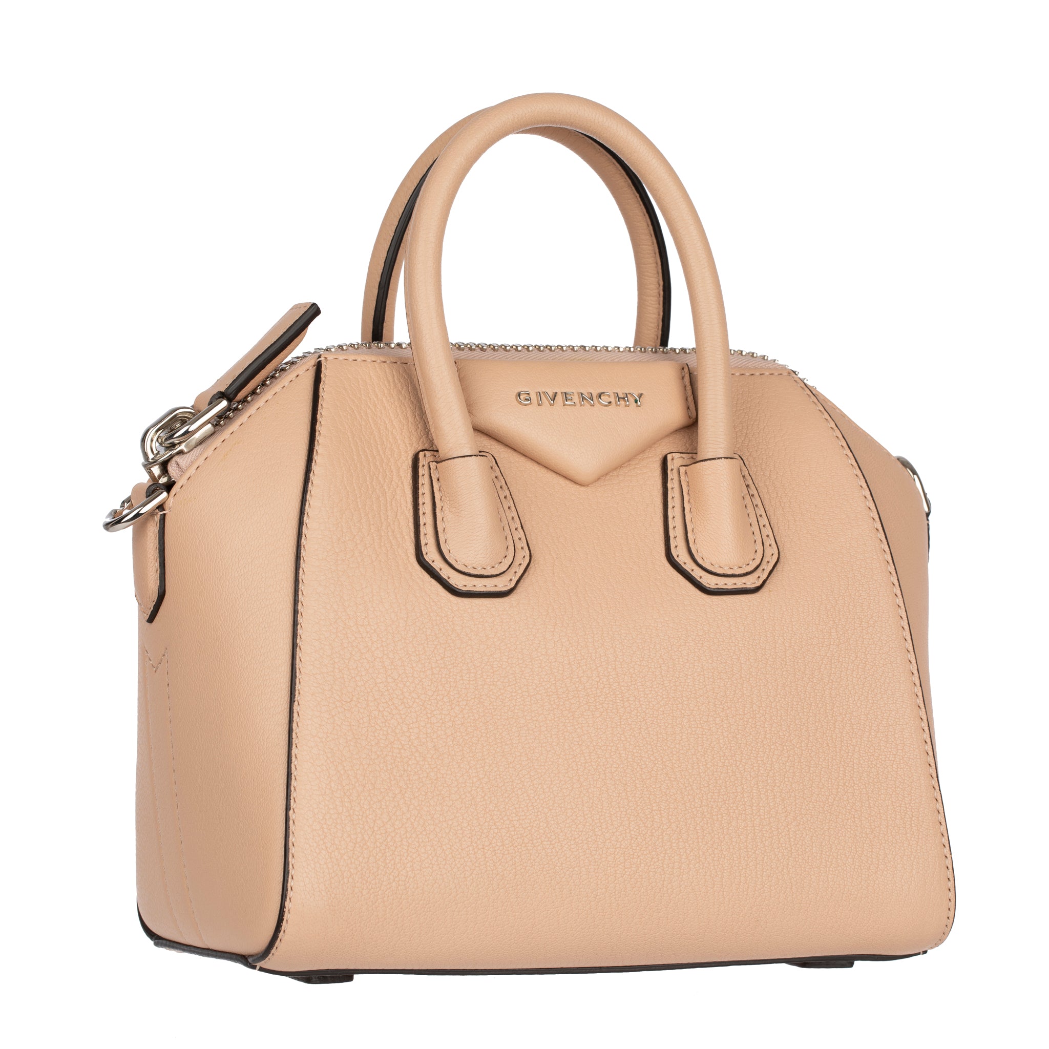 Givenchy Mini Antigona Goat Leather Powder With Silver Tone Hardware