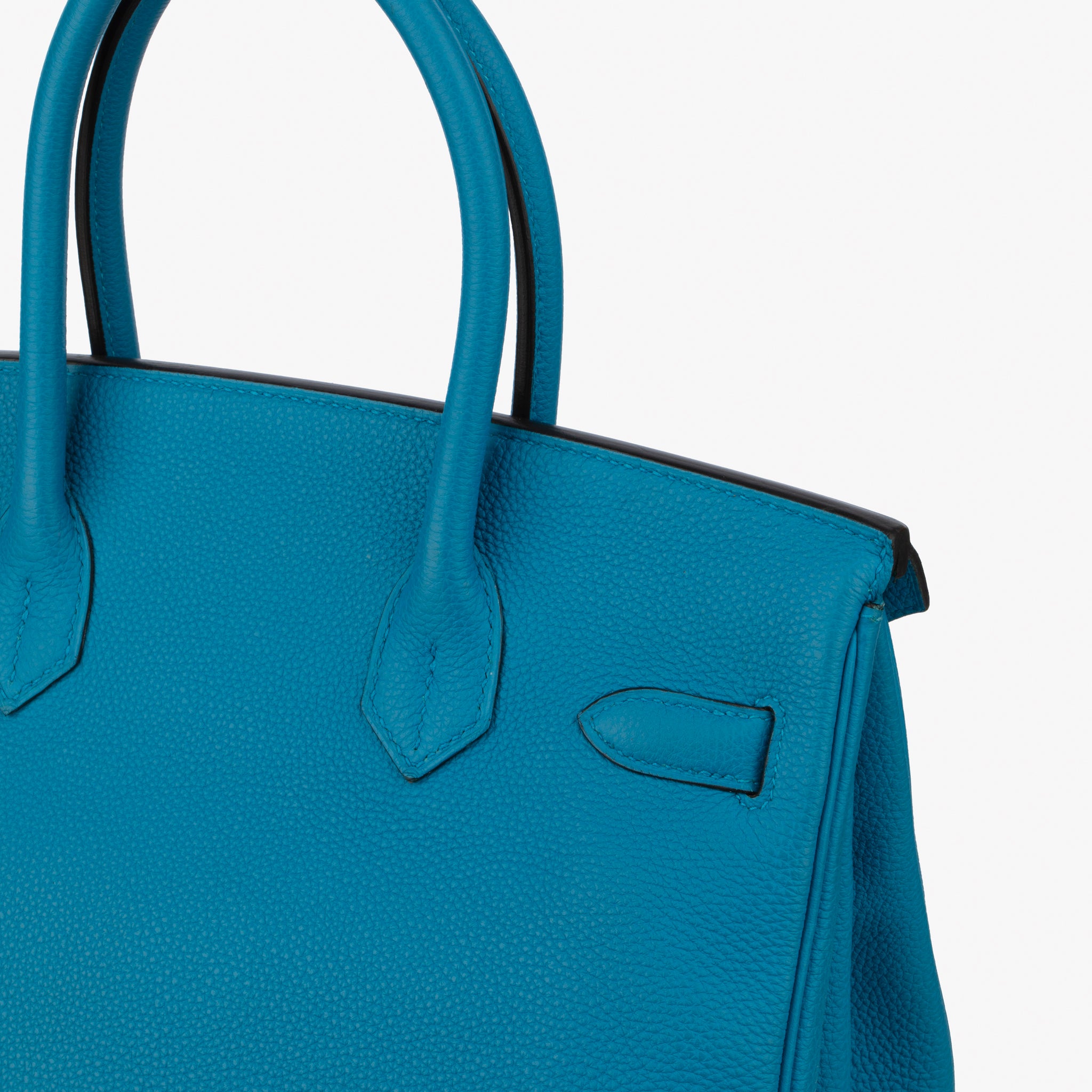 Hermes Birkin 30cm Verso Blue Zanzibar & Malachite Togo Leather Palladium Hardware