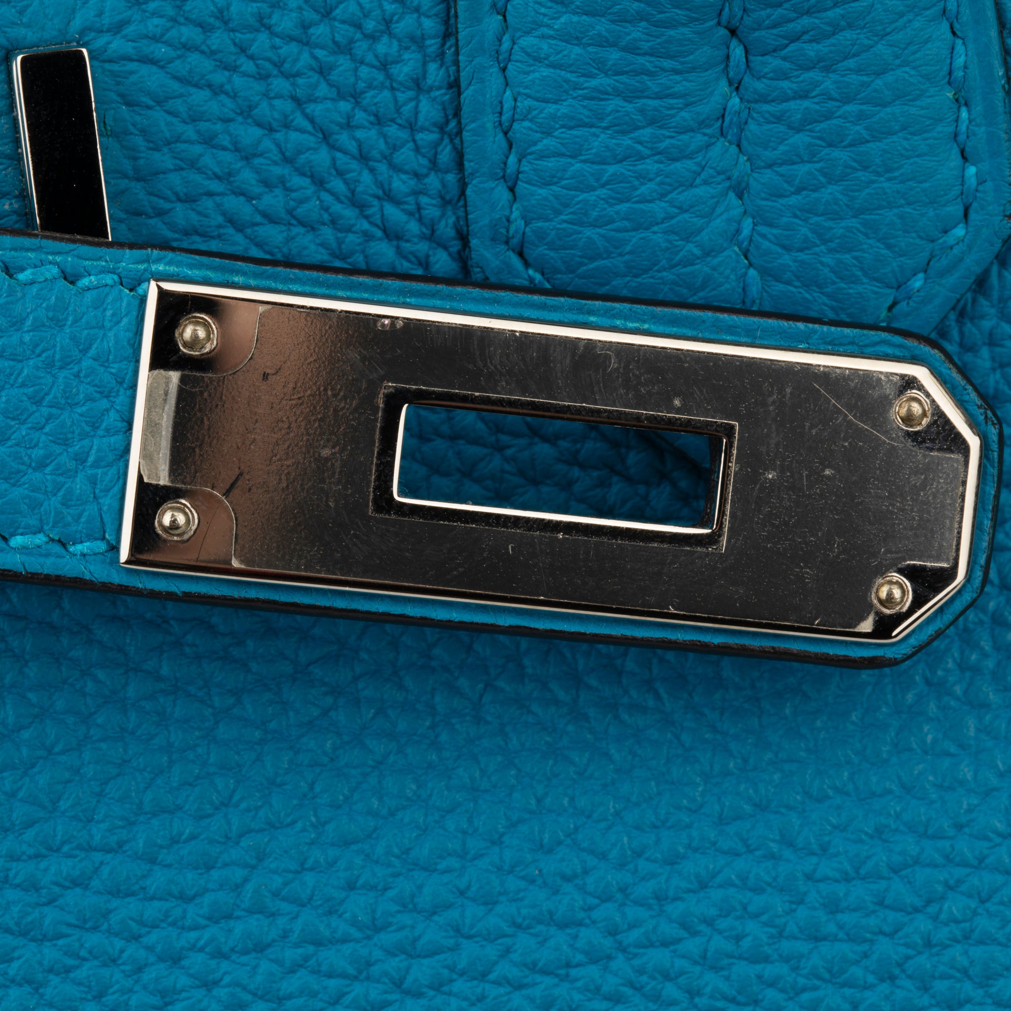 Hermes Birkin 30cm Verso Blue Zanzibar & Malachite Togo Leather Palladium Hardware