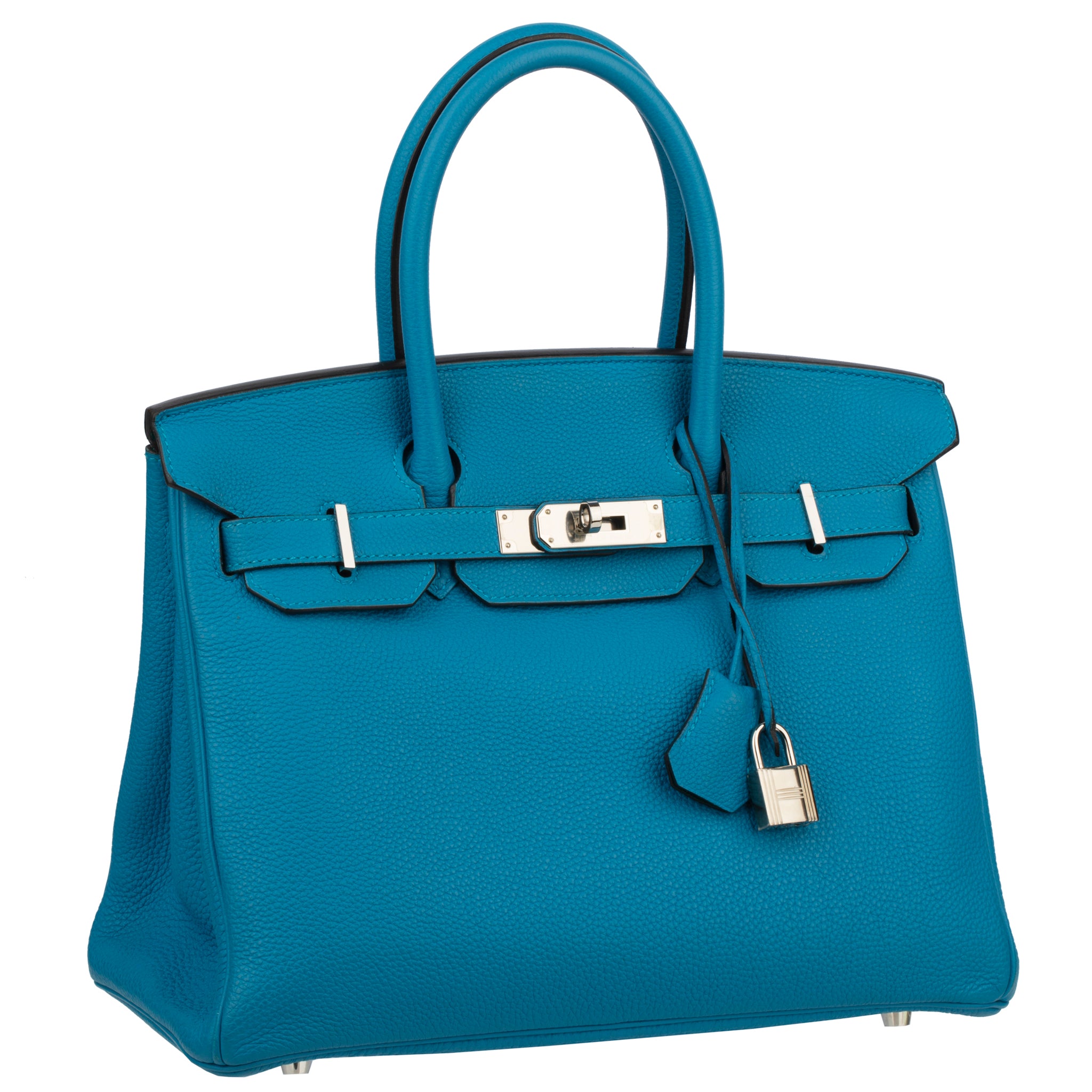 Hermes Birkin 30cm Verso Blue Zanzibar & Malachite Togo Leather Palladium Hardware