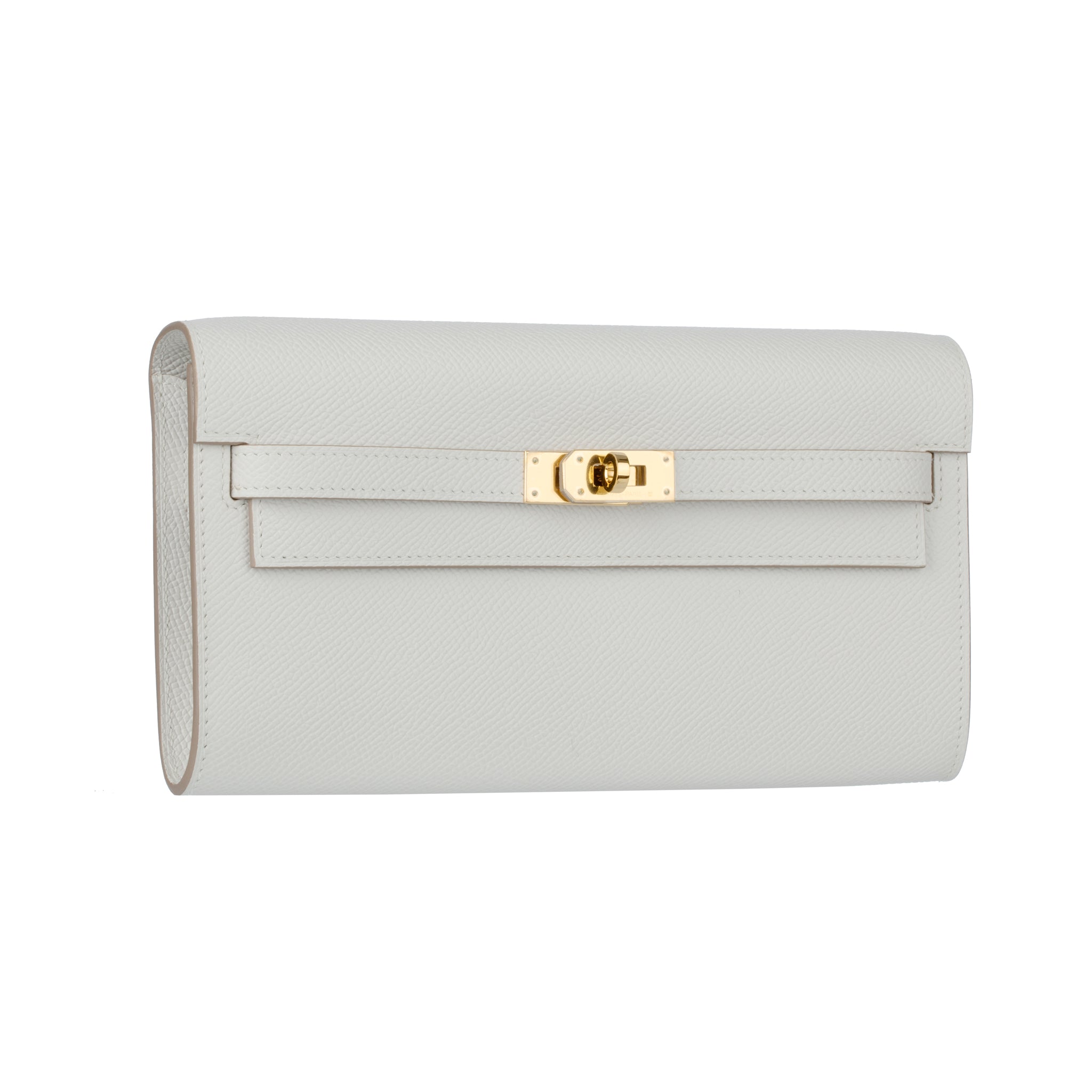 Hermes Kelly-To-Go Gris Pale Epsom Leather Gold Hardware