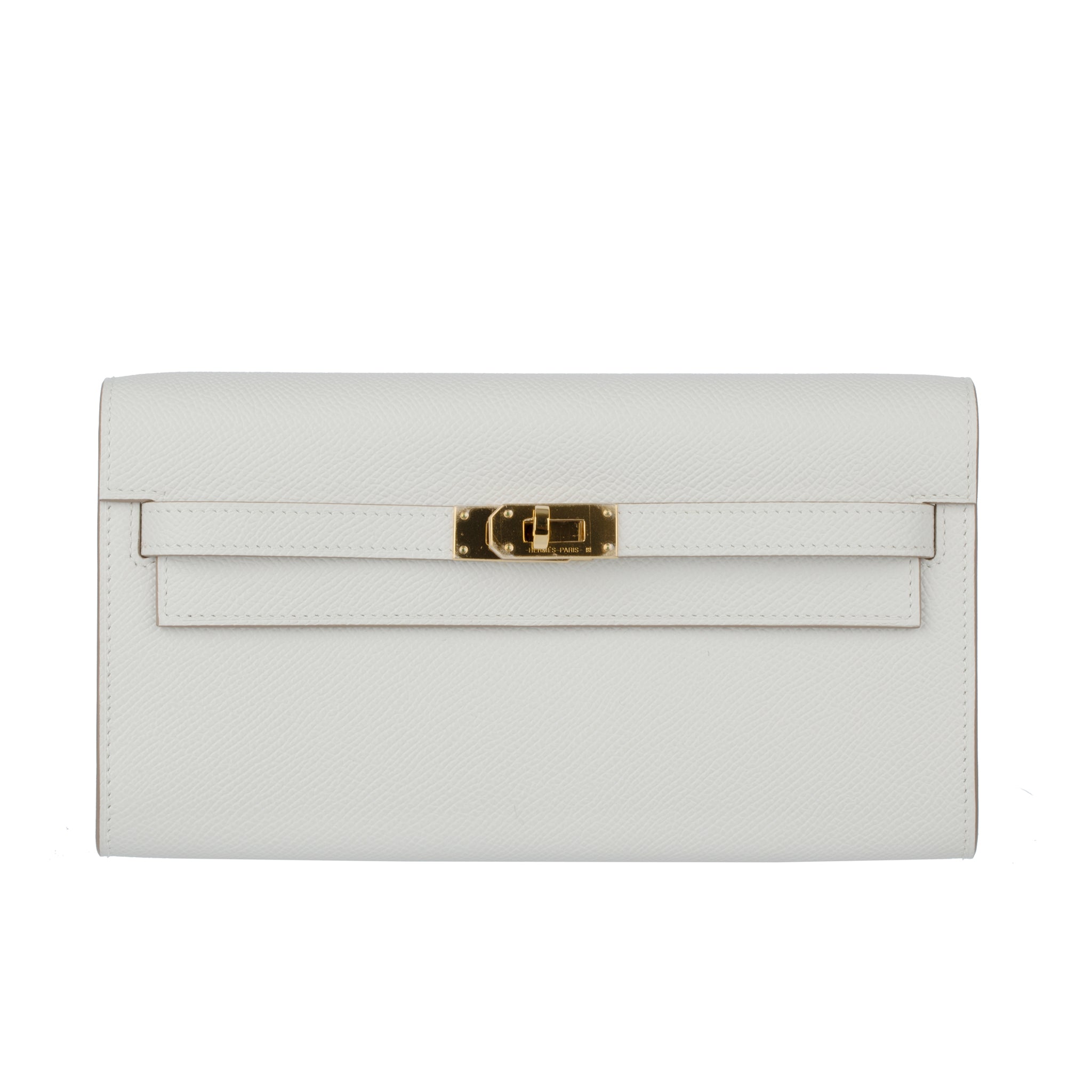Hermes Kelly-To-Go Gris Pale Epsom Leather Gold Hardware