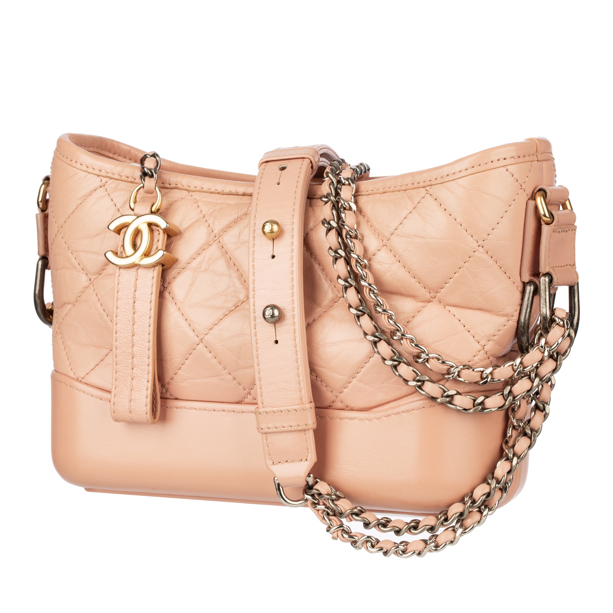 Chanel Gabrielle Small Dusty Pink, Grained Calfskin Leather, Duo Tone Hardware