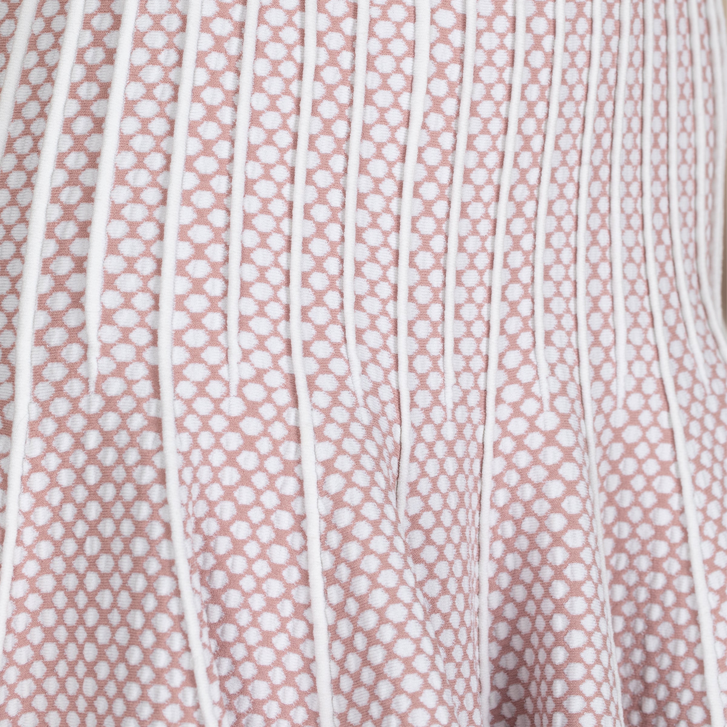 Alaïa Paris Rose and White Textured Knit Fit & Flare Dress - 40 IT