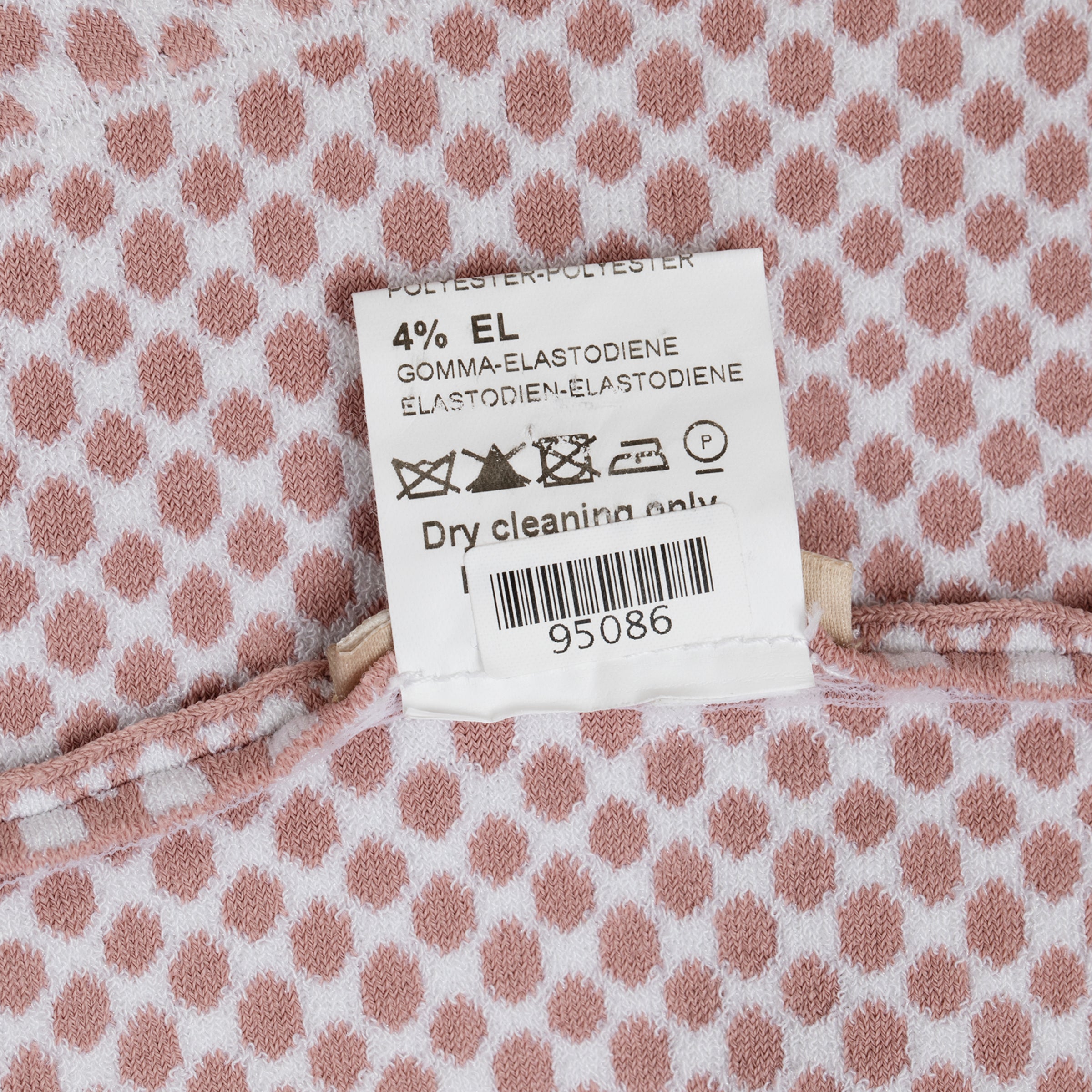 Alaïa Paris Rose and White Textured Knit Fit & Flare Dress - 40 IT
