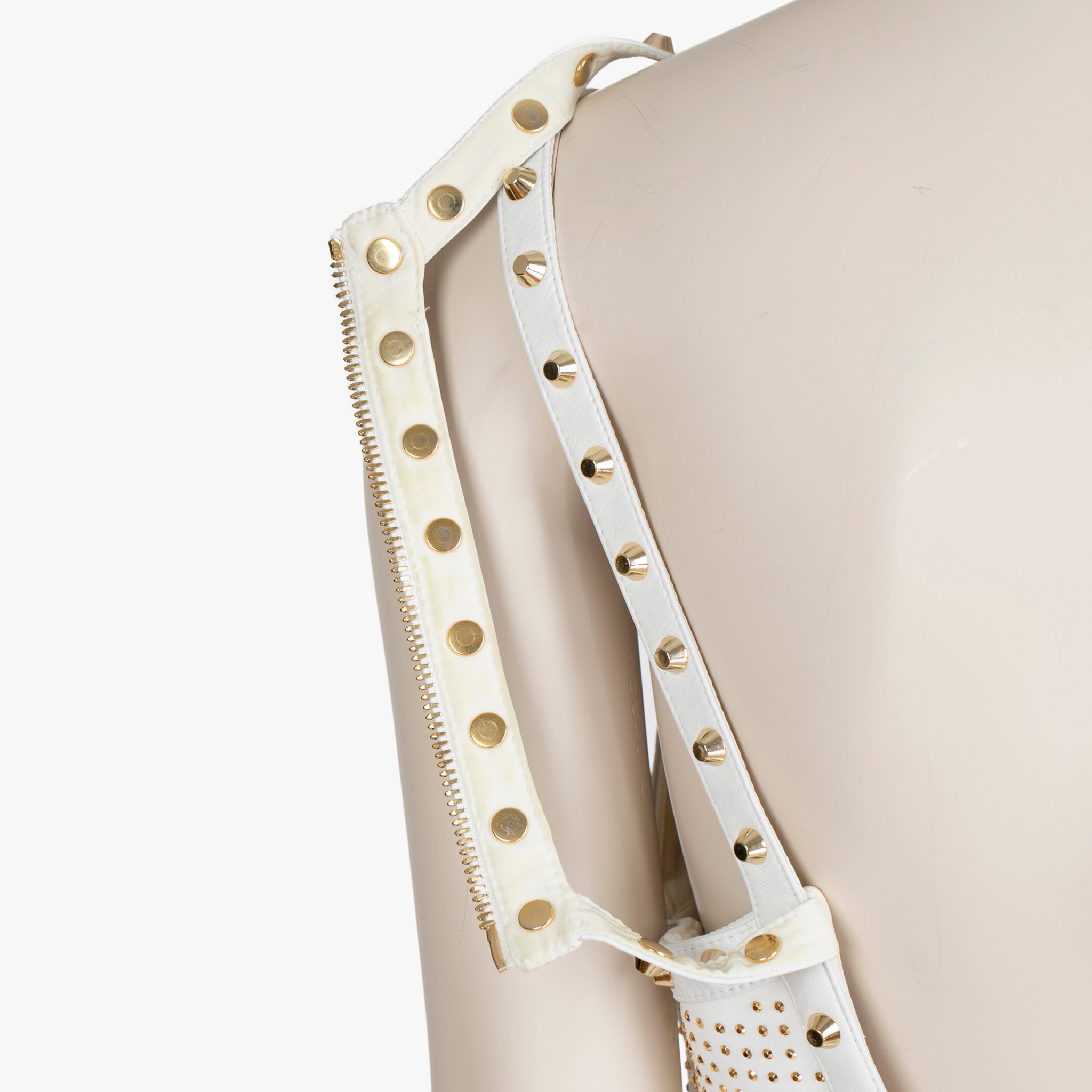 Versace White Studded Empire Mini Dress - Size 42 IT