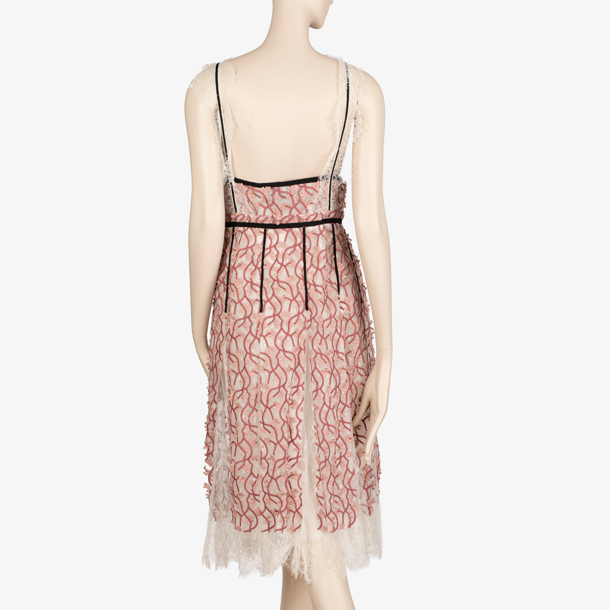 Giambattista Valli Pink Embroidered Lace Midi Dress – Size 44 IT