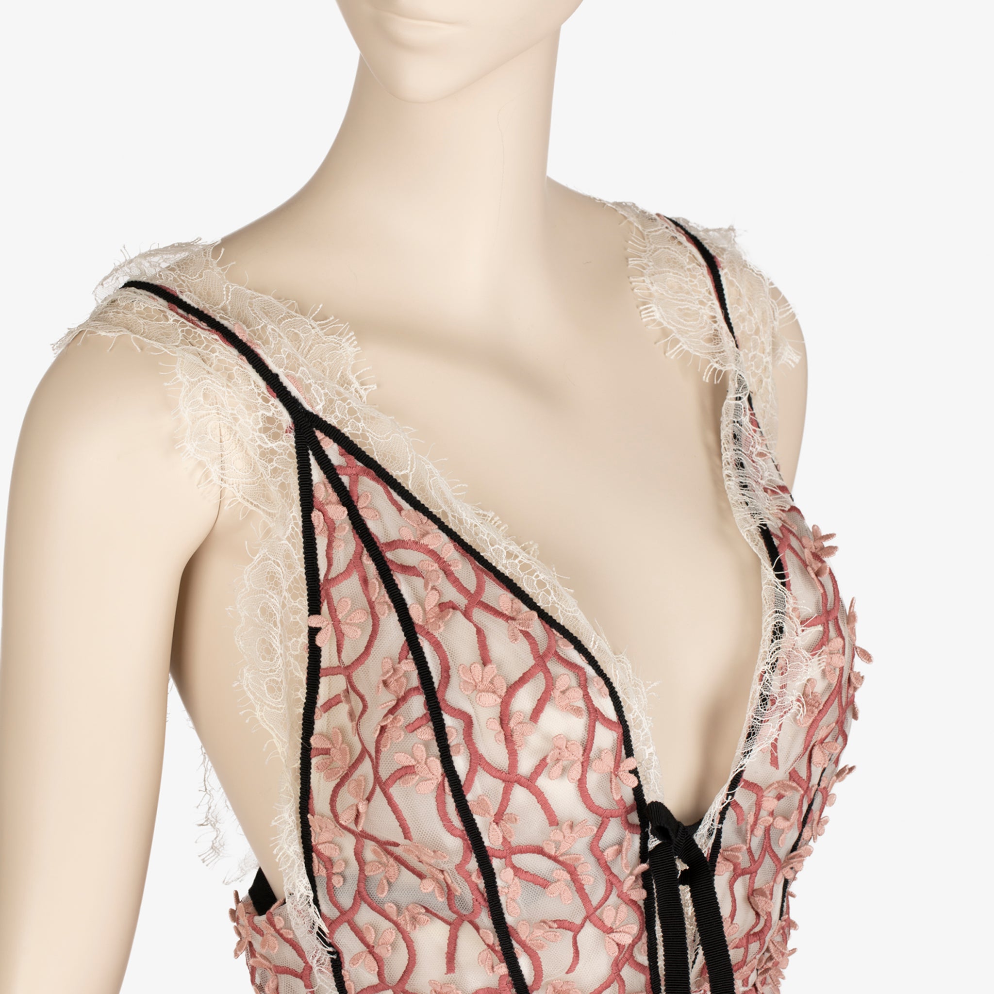 Giambattista Valli Pink Embroidered Lace Midi Dress – Size 44 IT