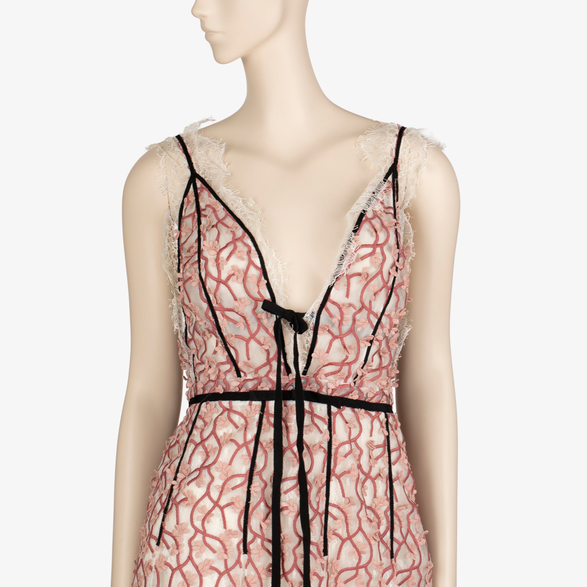 Giambattista Valli Pink Embroidered Lace Midi Dress – Size 44 IT