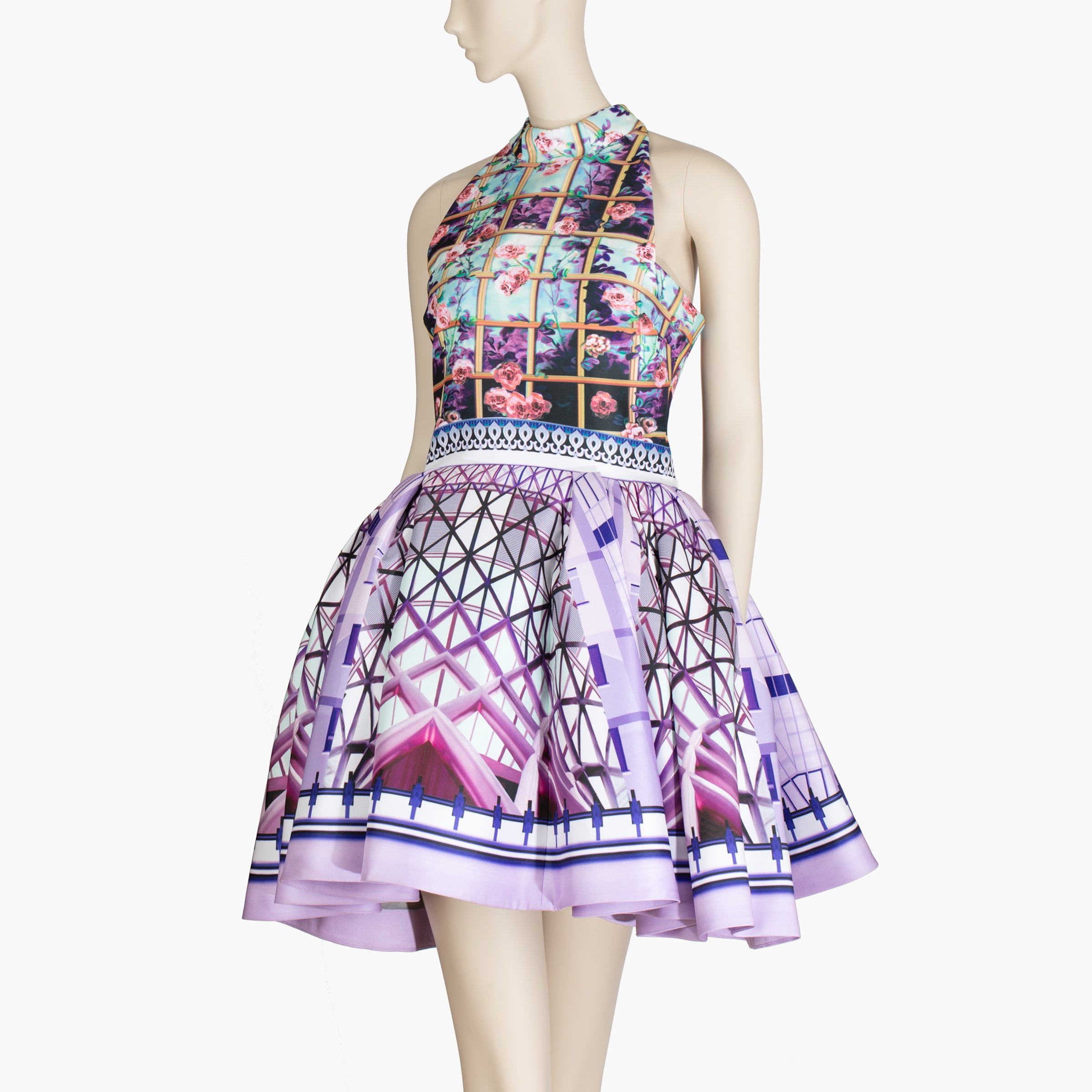 Mary Katrantzou Multicolour Printed Sleeveless Skater Dress