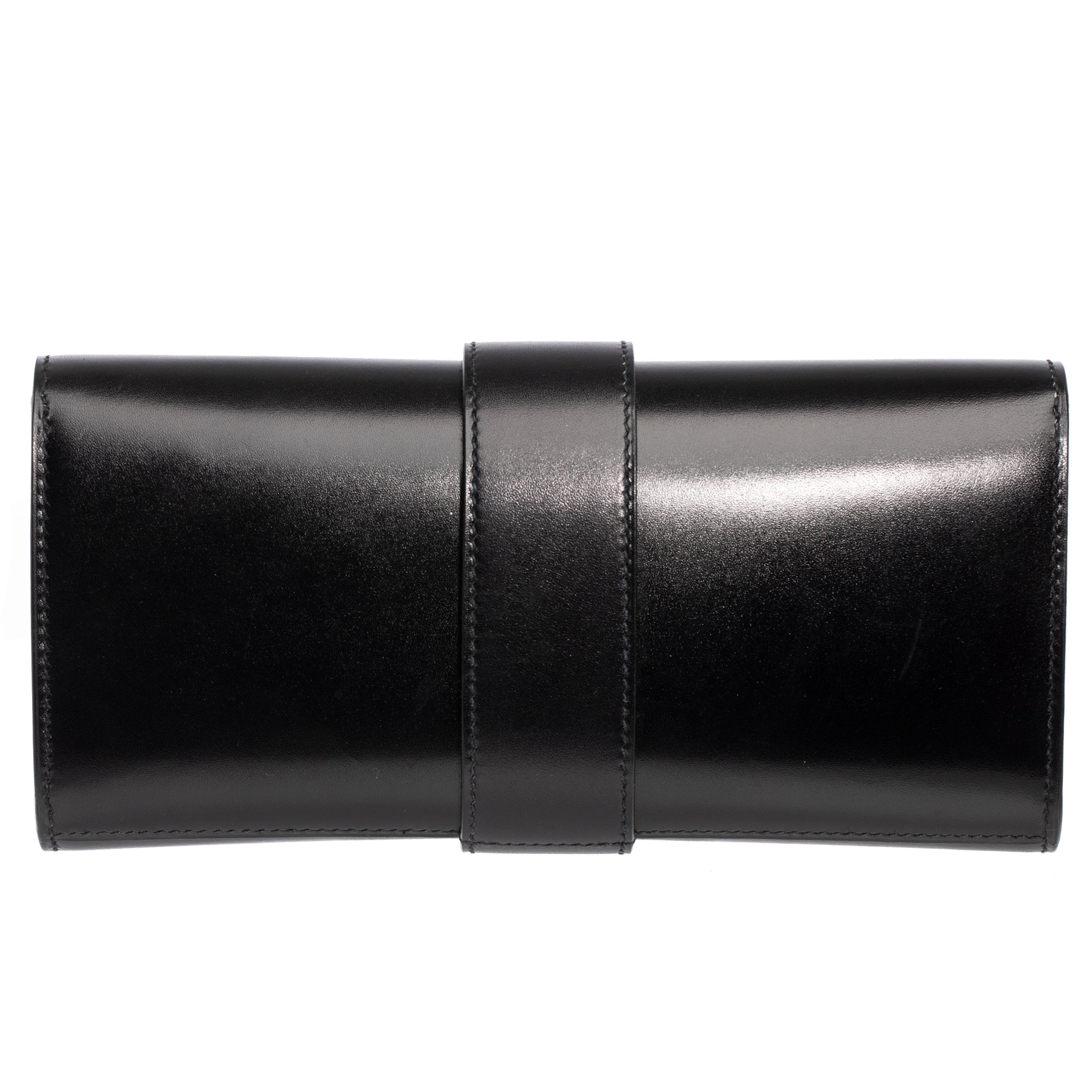 Hermes Medor Clutch Black Box Leather Gold Hardware