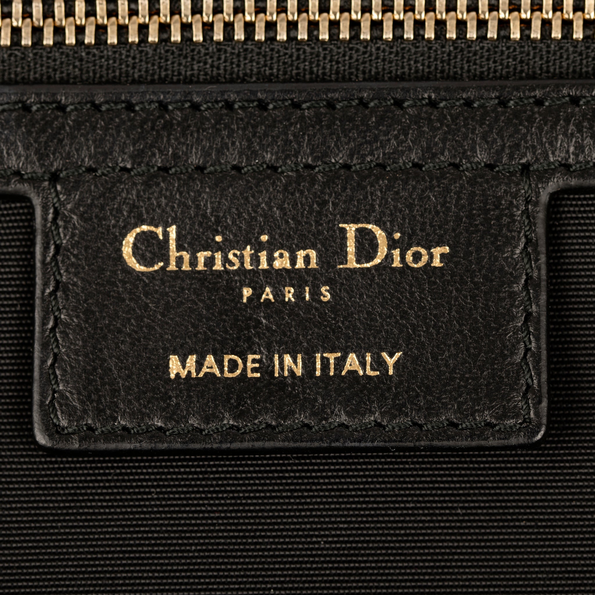 Christian Dior Black Quilted Lambskin Cannage Tote Champagne Tone Hardware