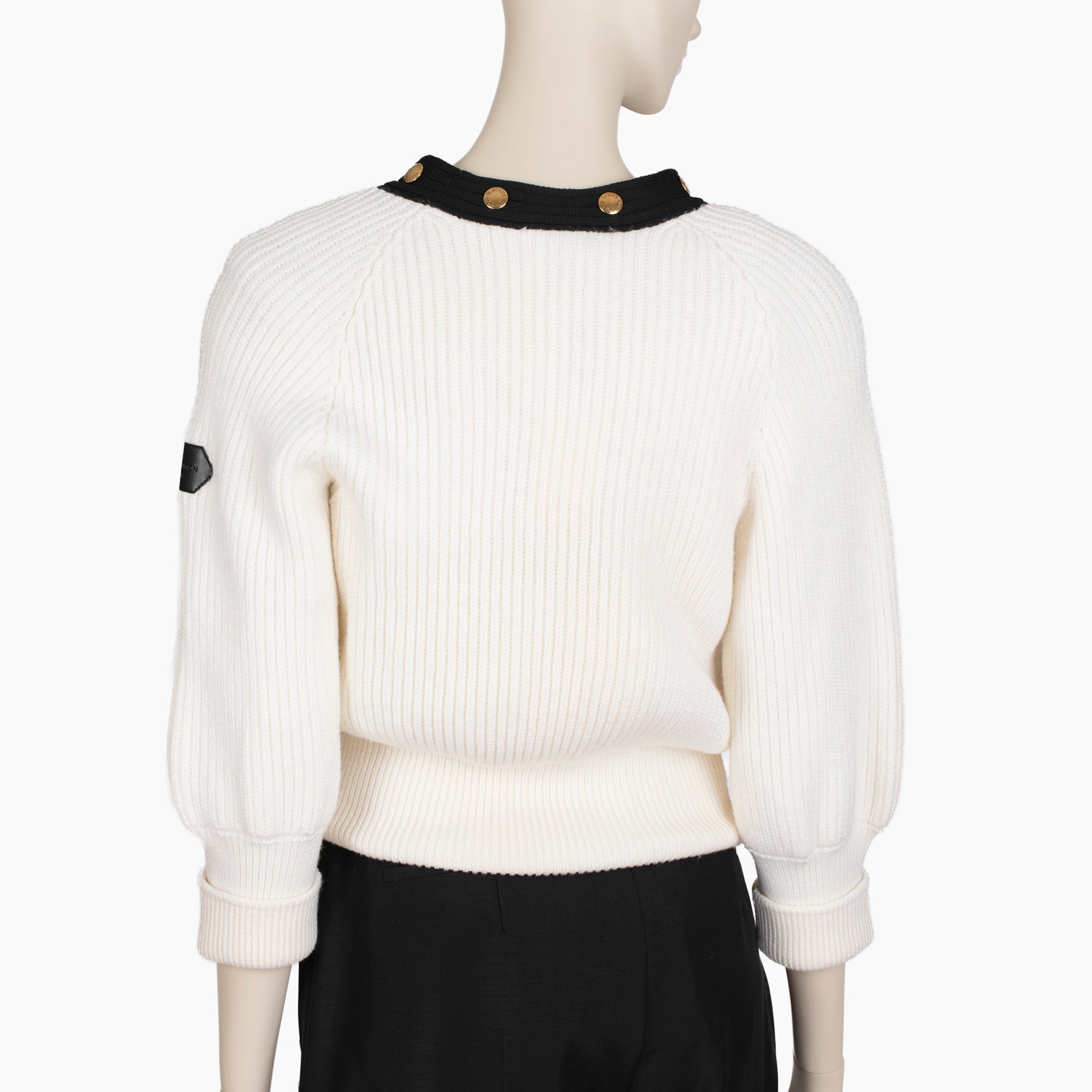 Louis Vuitton Ribbed Wool Blend Sweater with Detachable Collar – Size XS