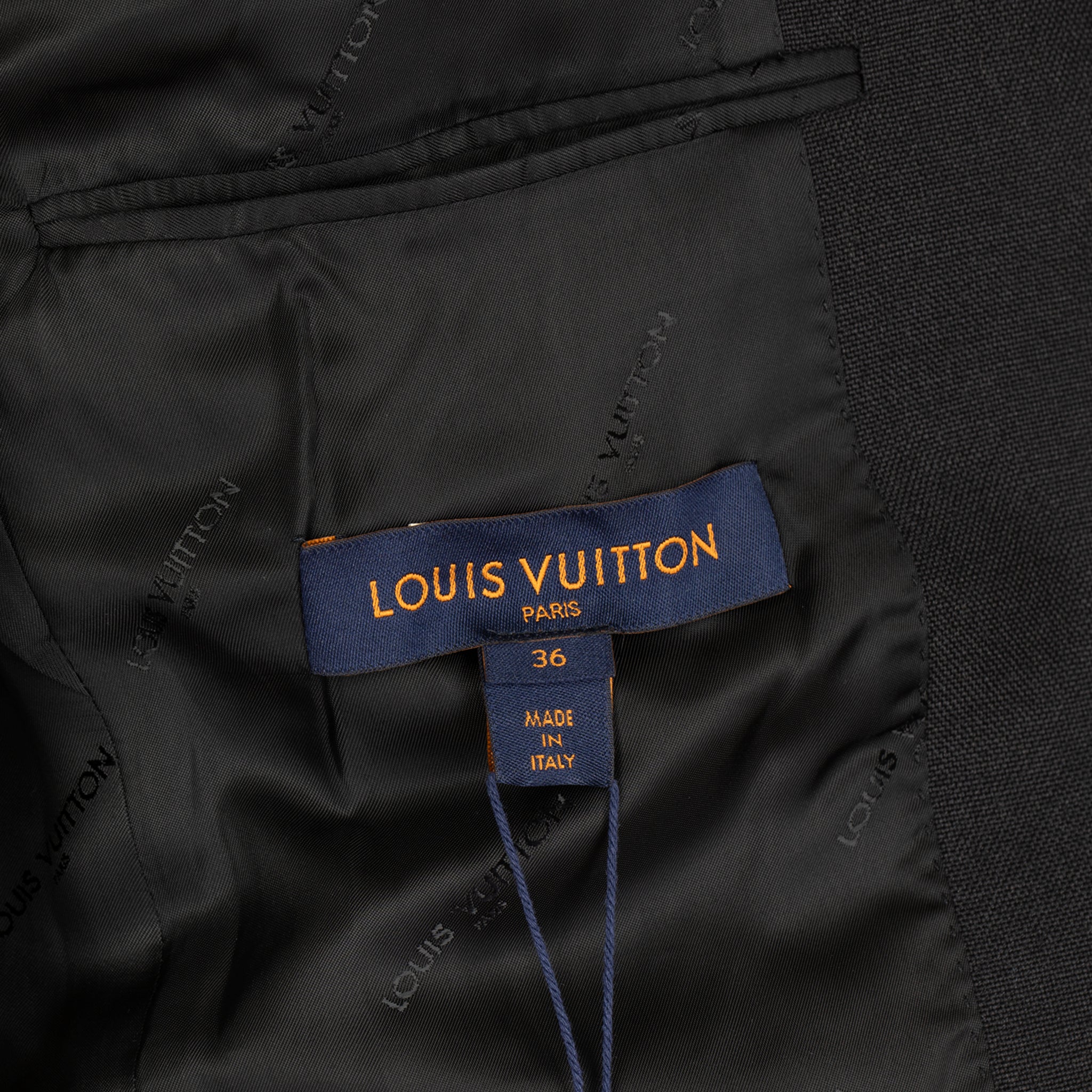 Louis Vuitton Black Tailored Blazer with Removable Monogram Scarf – Size 36