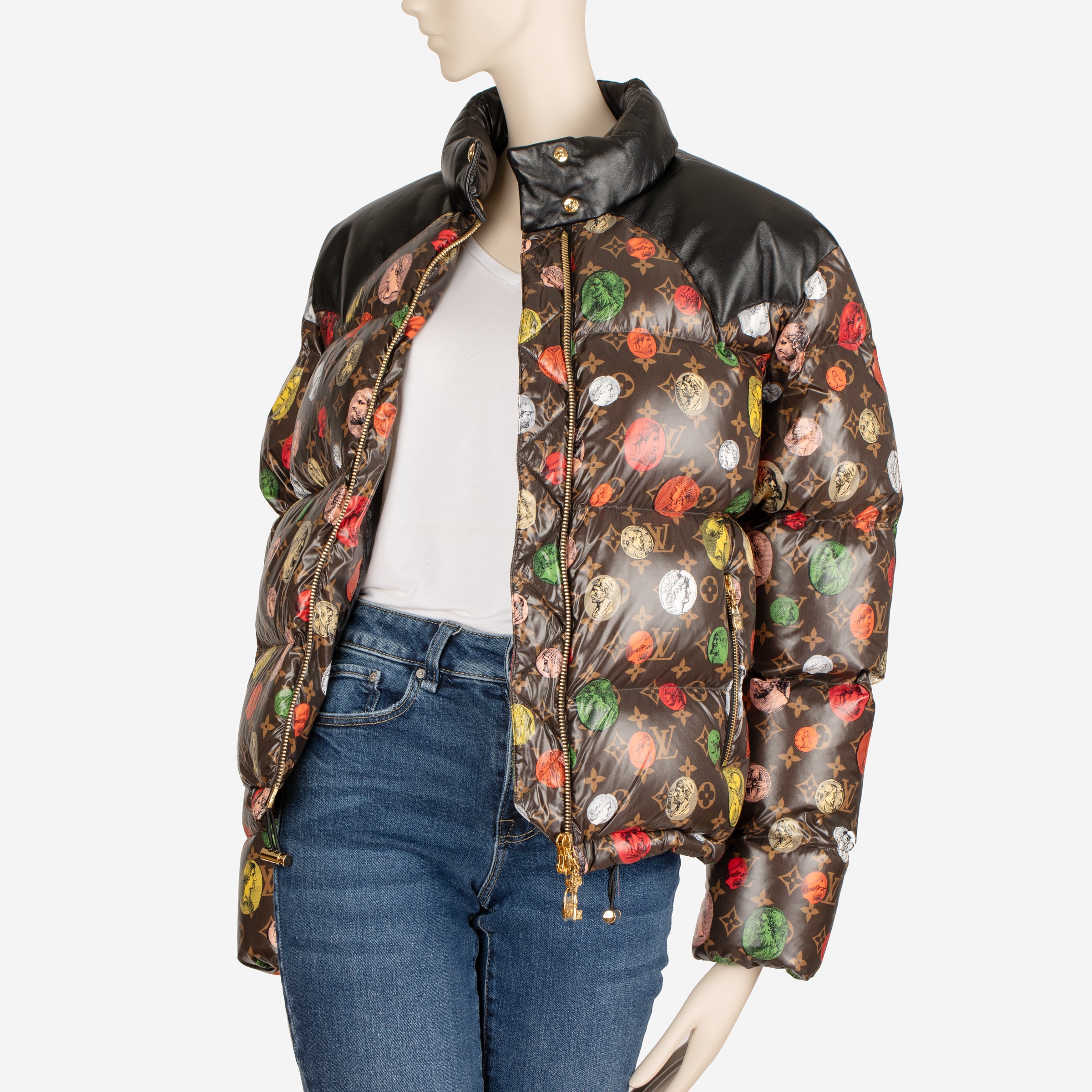 Louis Vuitton x Fornasetti Multicolour Monogram Portrait Down Puffer Jacket | Size 40 FR