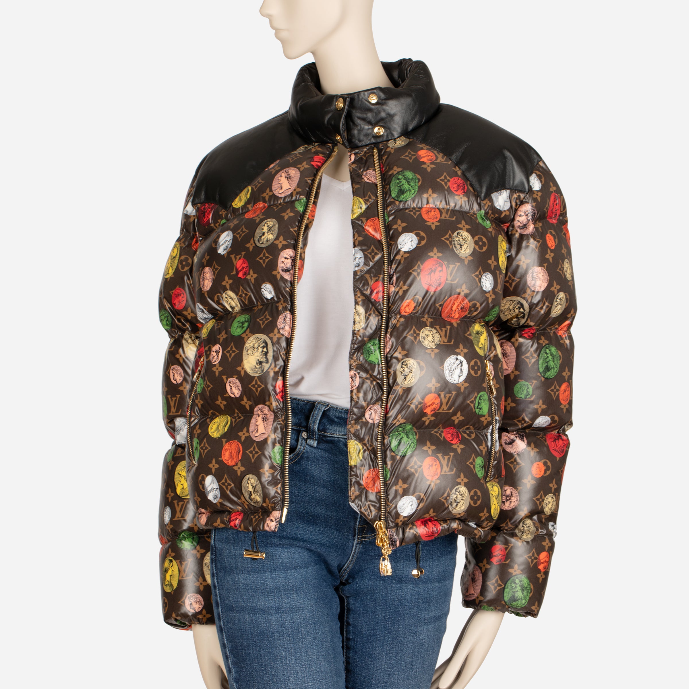 Louis Vuitton x Fornasetti Multicolour Monogram Portrait Down Puffer Jacket | Size 40 FR